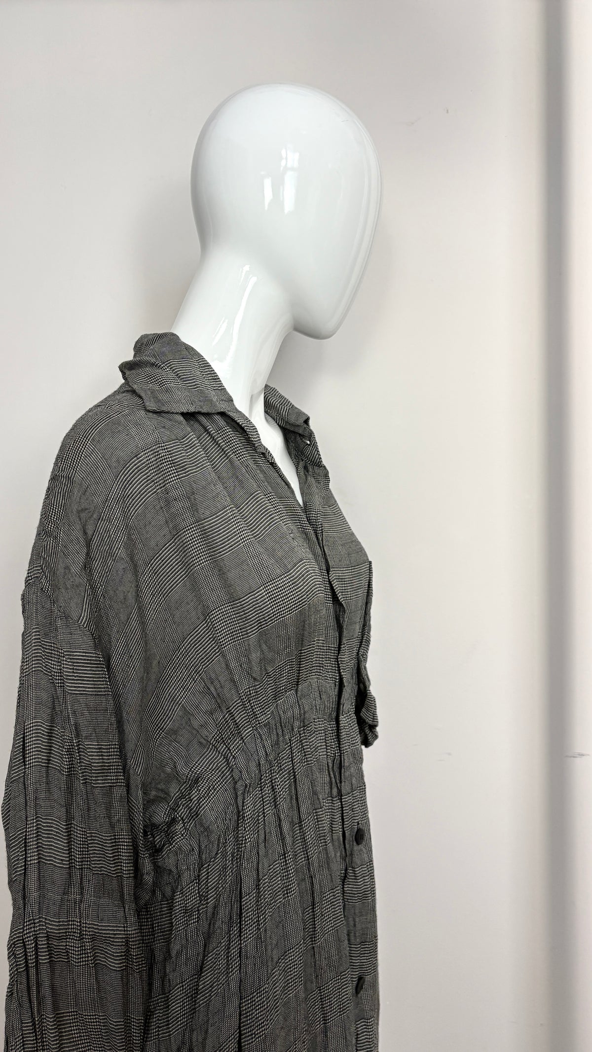 Issey Miyake warped houndstooth check shirt