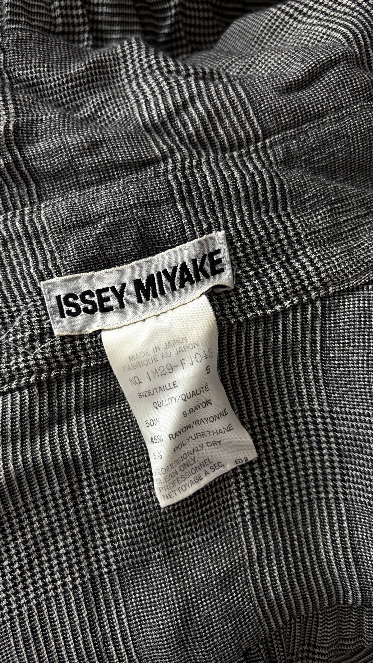 Issey Miyake warped houndstooth check shirt