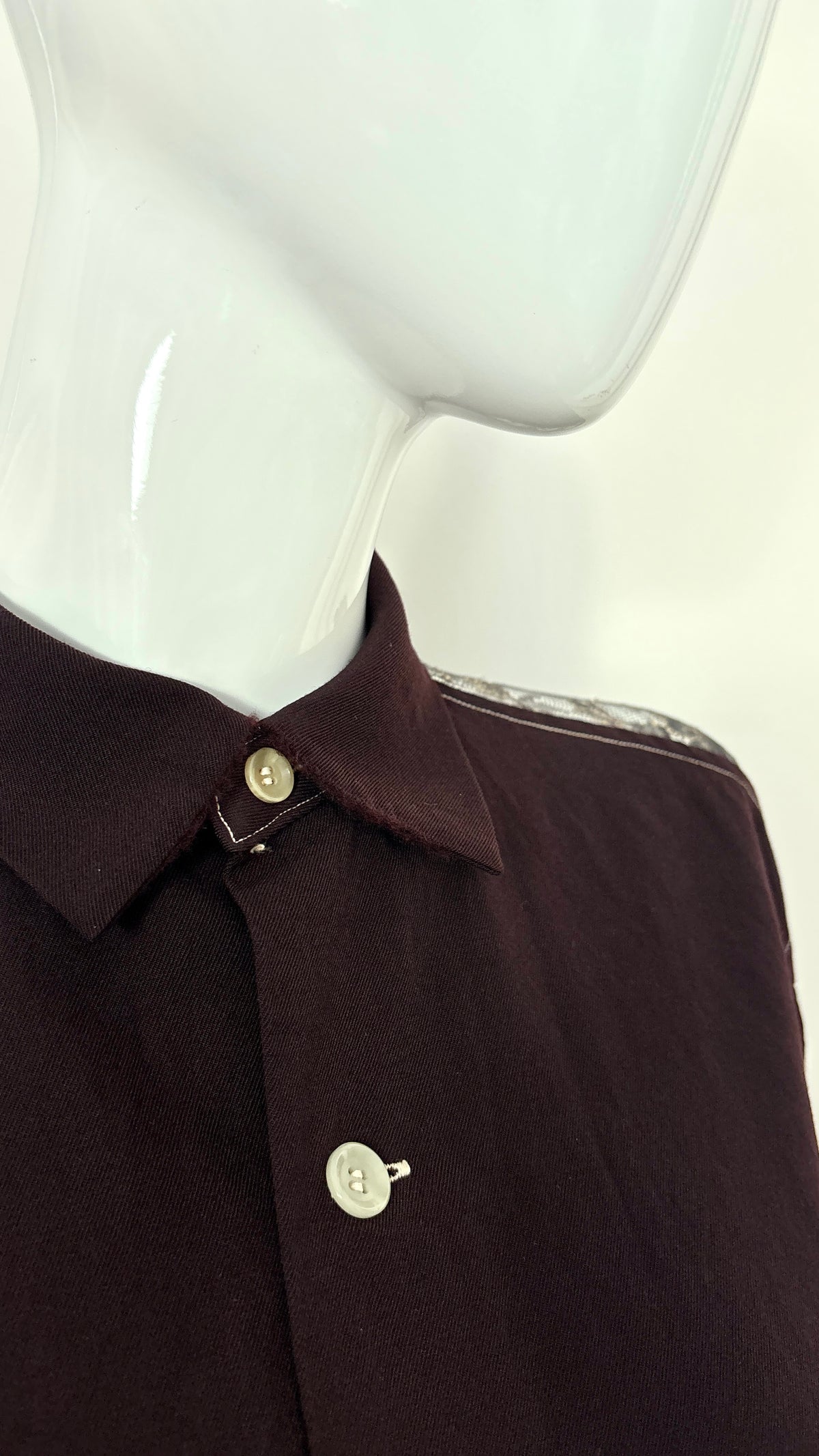 Yohji Yamamoto dip dye shirt with lace yoke