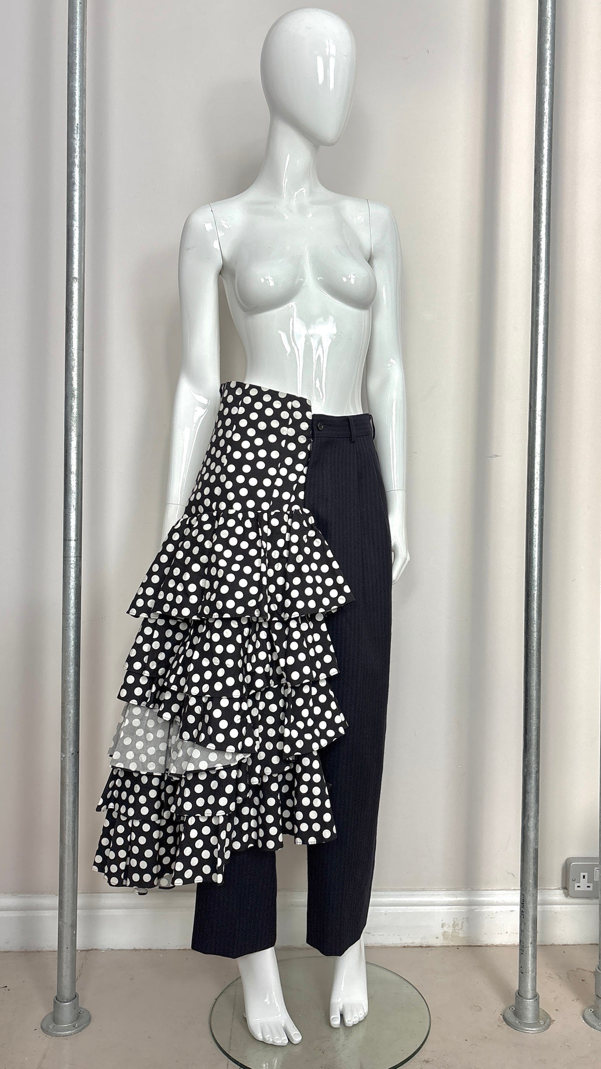 Comme des Garcons dual ruffle skirt and tailored trouser