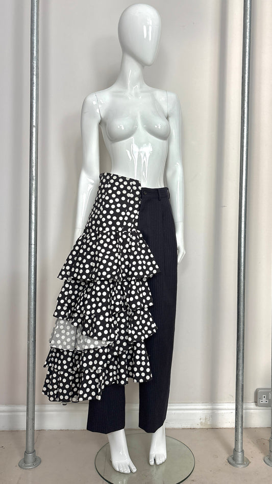 Comme des Garcons dual ruffle skirt and tailored trouser