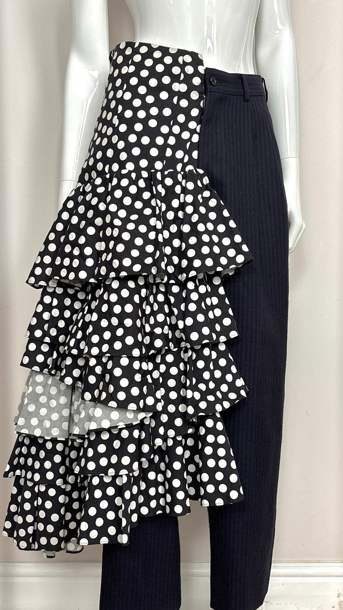 Comme des Garcons dual ruffle skirt and tailored trouser