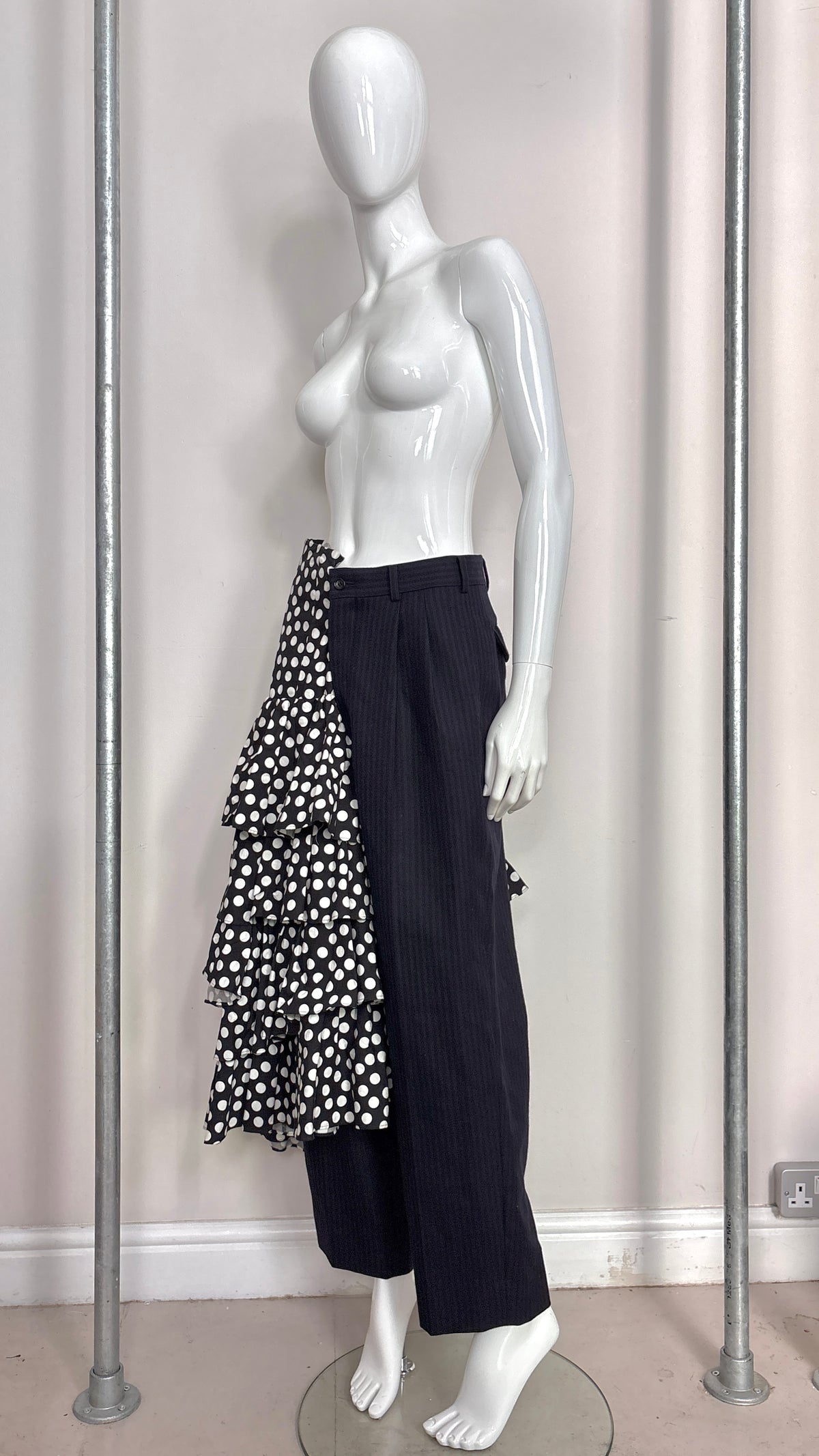 Comme des Garcons dual ruffle skirt and tailored trouser