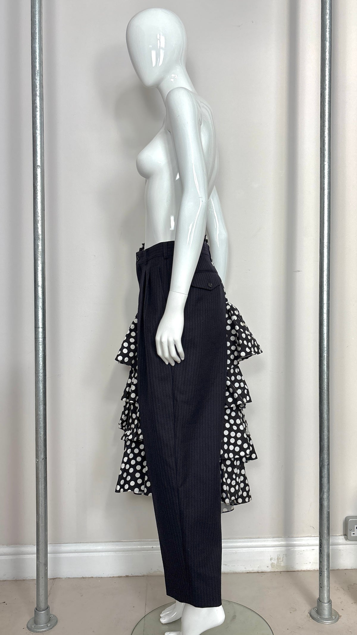 Comme des Garcons dual ruffle skirt and tailored trouser