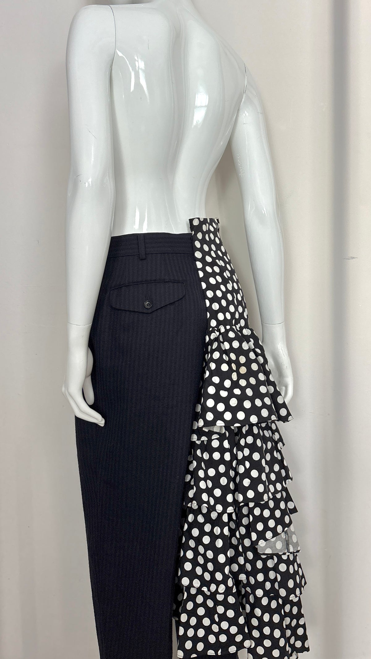 Comme des Garcons dual ruffle skirt and tailored trouser