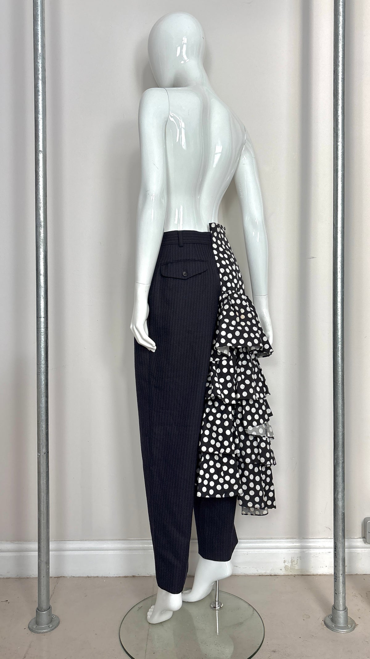 Comme des Garcons dual ruffle skirt and tailored trouser