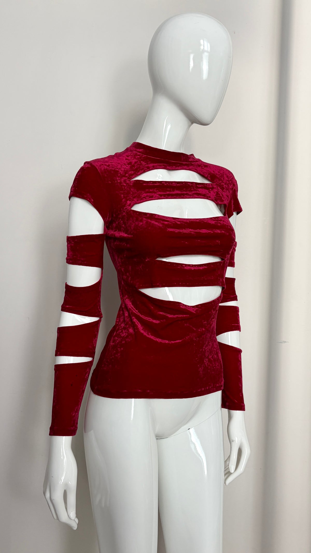Pam Hogg slashed velvet top