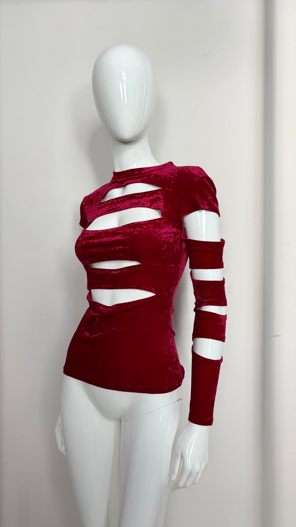 Pam Hogg slashed velvet top