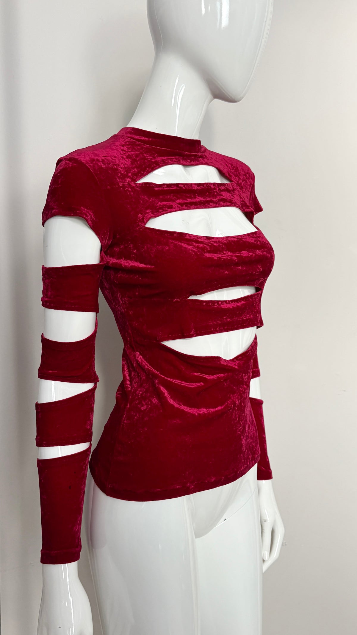 Pam Hogg slashed velvet top