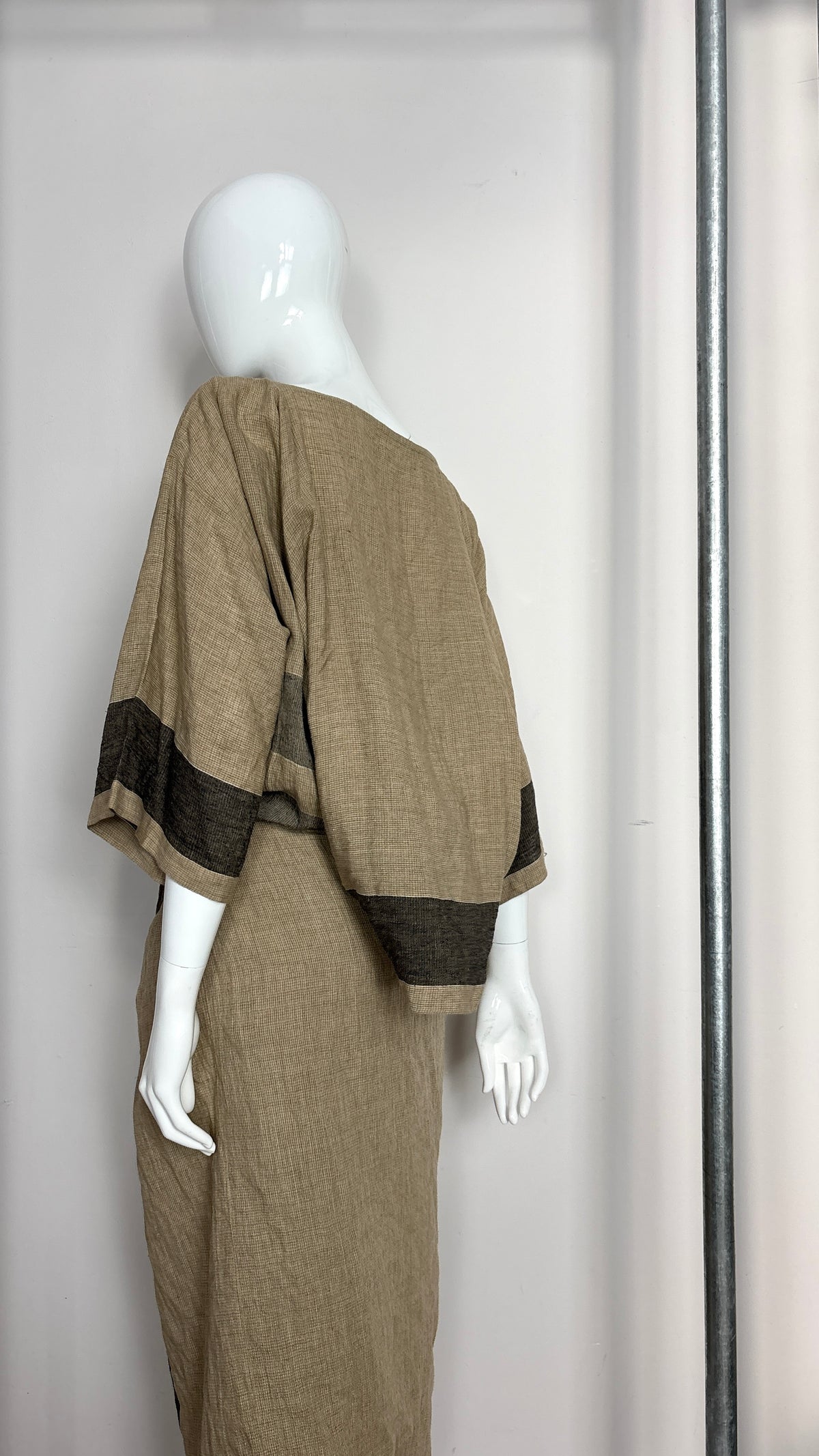Issey Miyake plaid wrap drerss