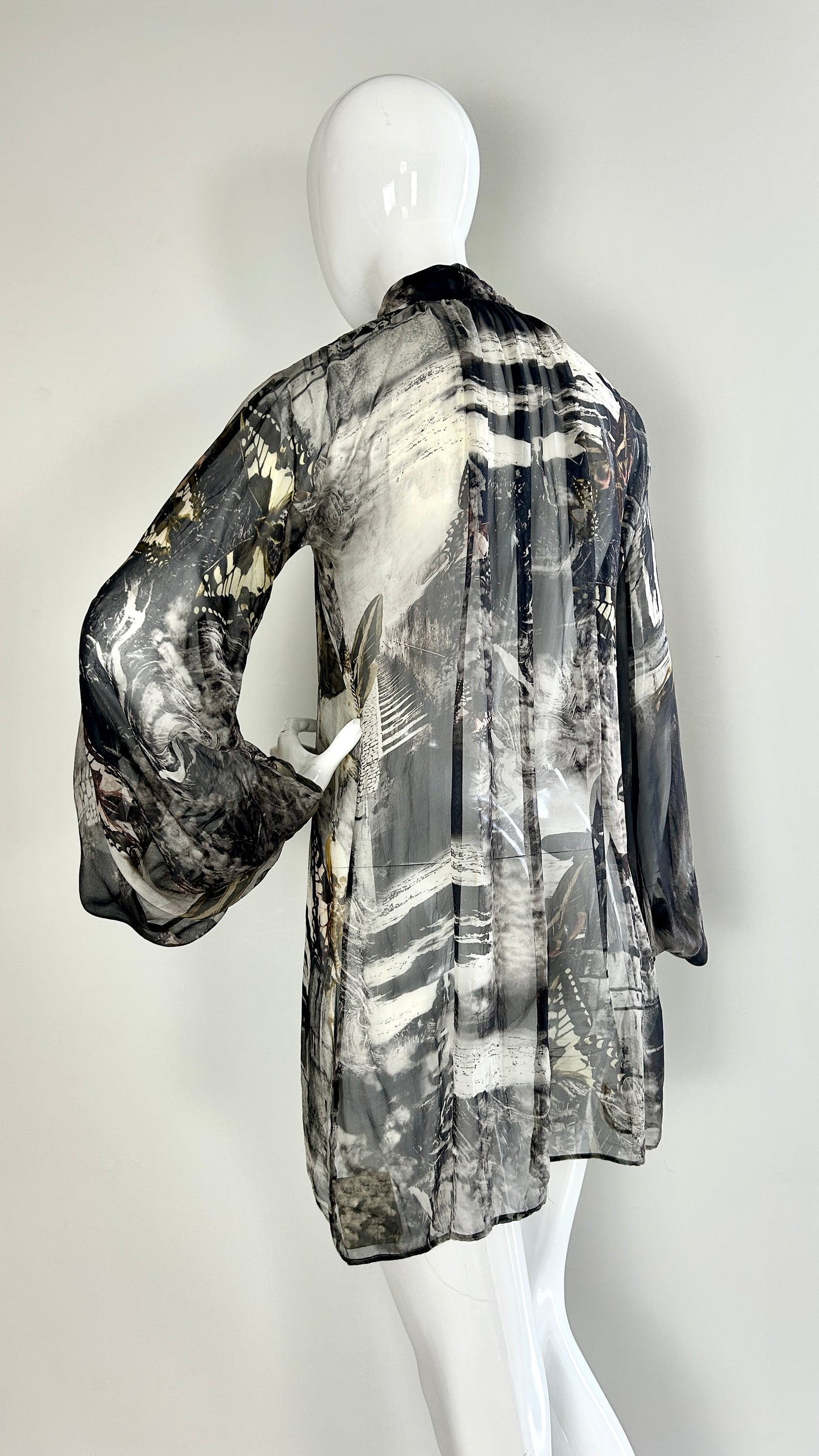 Alexander McQueen A/W 2006 printed chiffon blouse