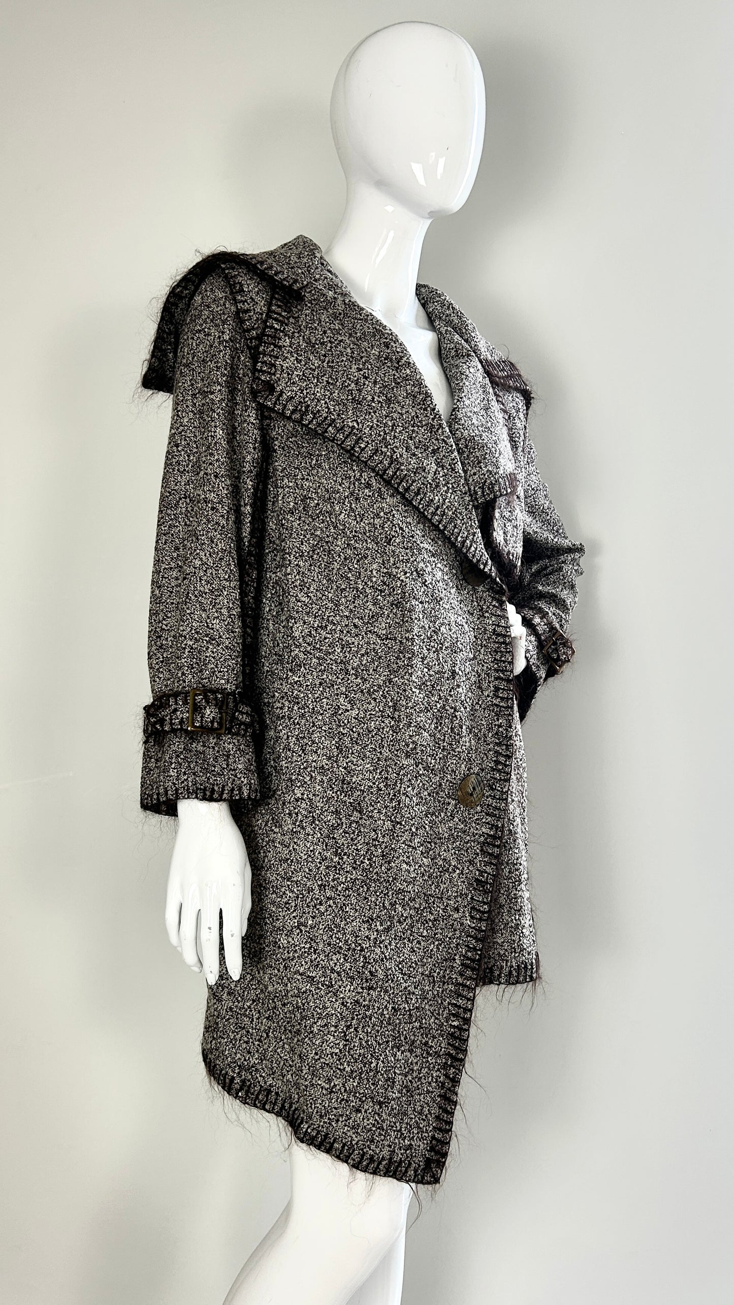John Galliano trench coat with blanket stitching