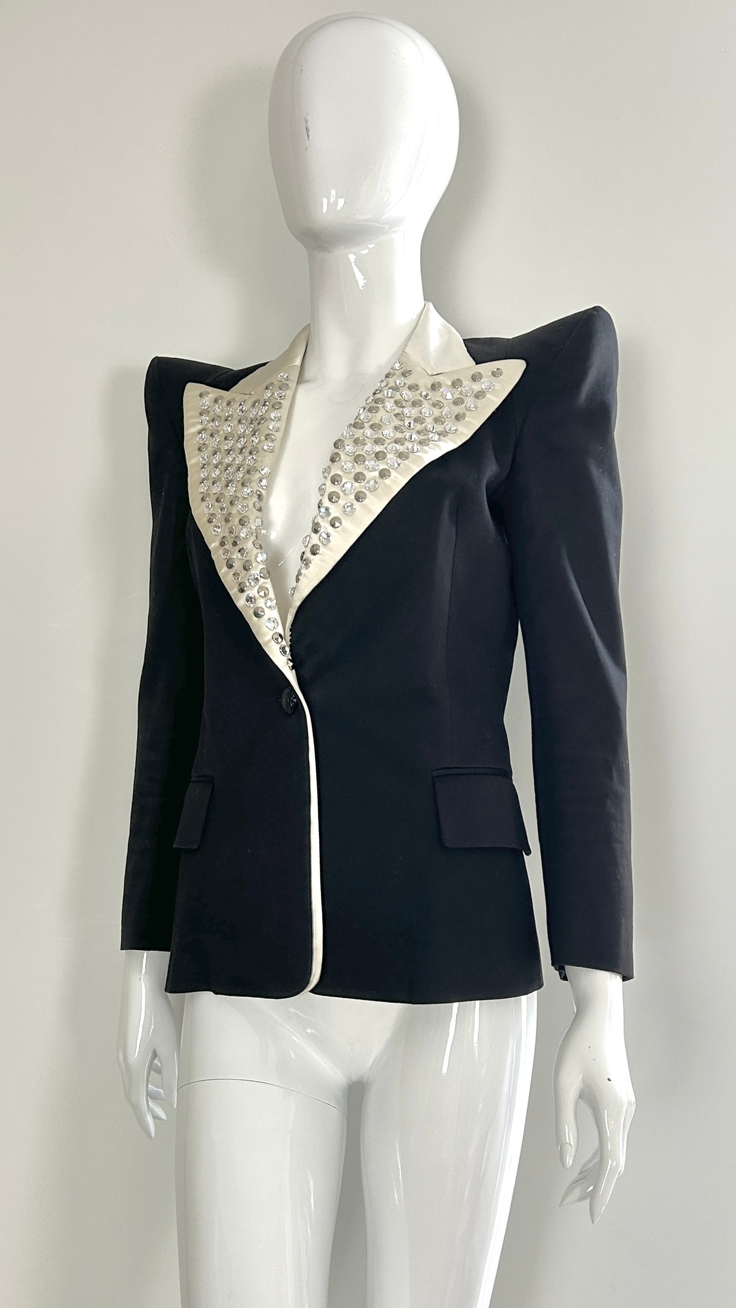 Balmain dramatic shoulder studded jacket