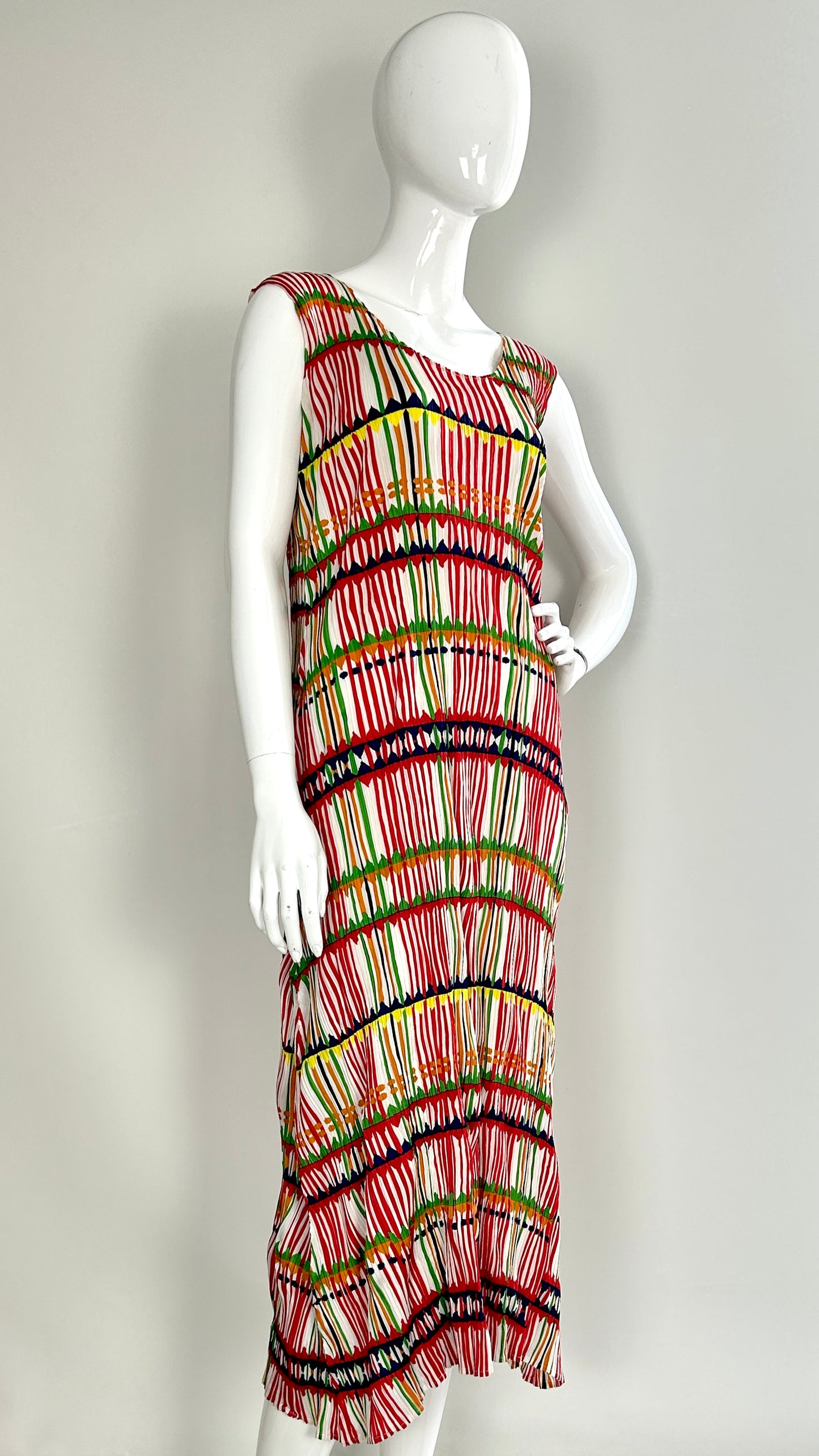 Issey Miyake pleats please abstract check dress