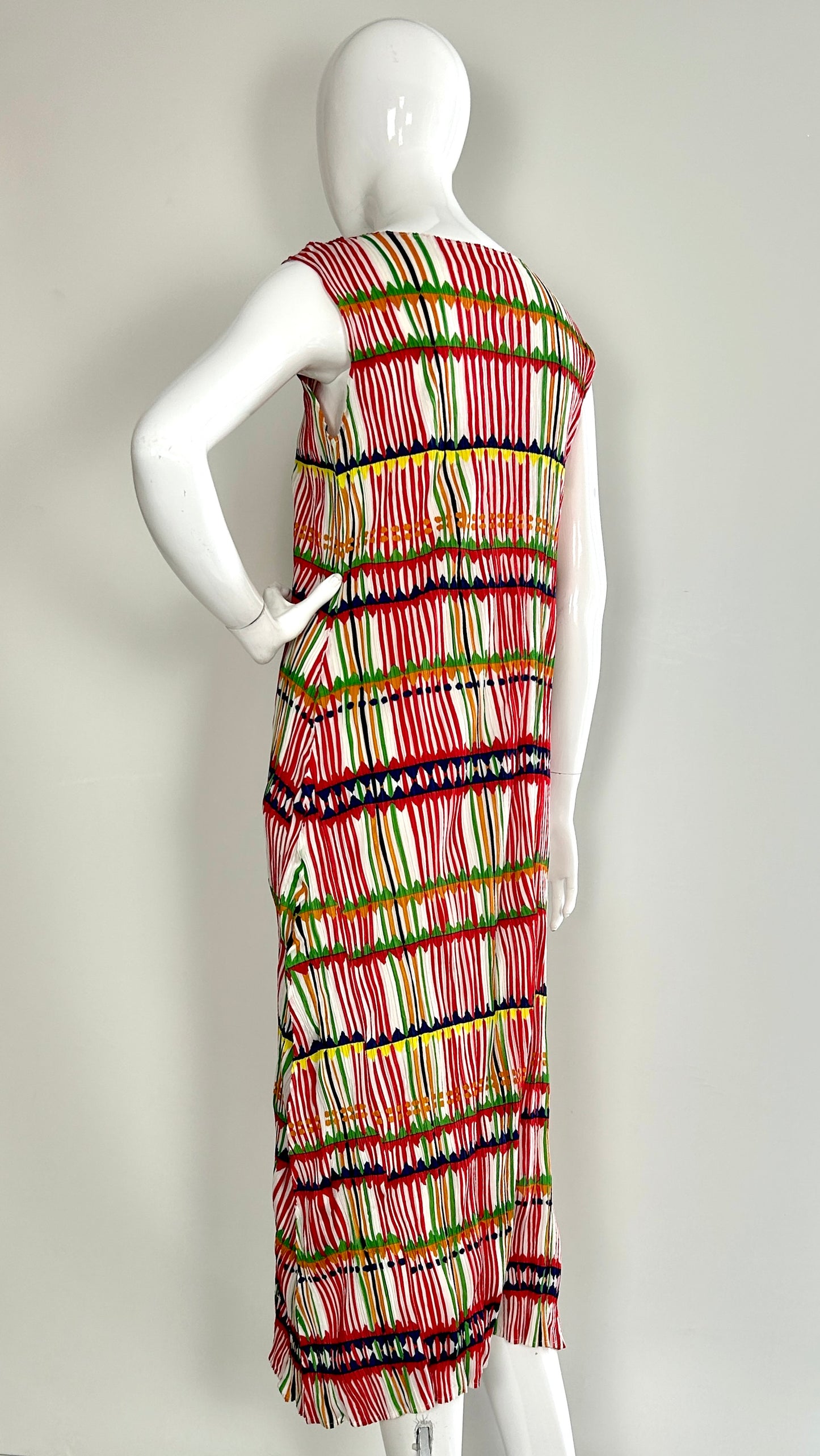 Issey Miyake pleats please abstract check dress
