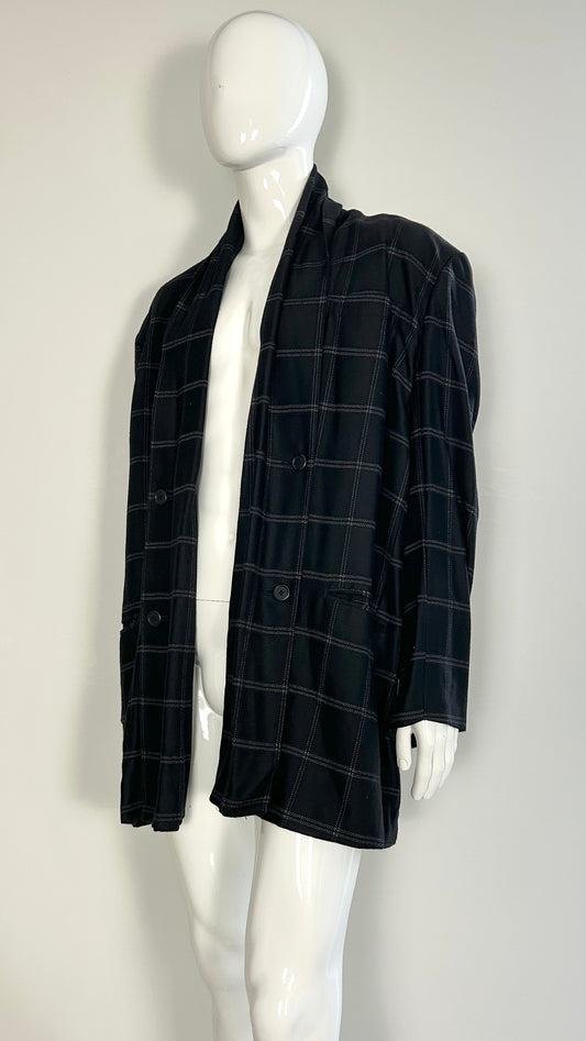 Yohji Yamamoto folded front check jacket