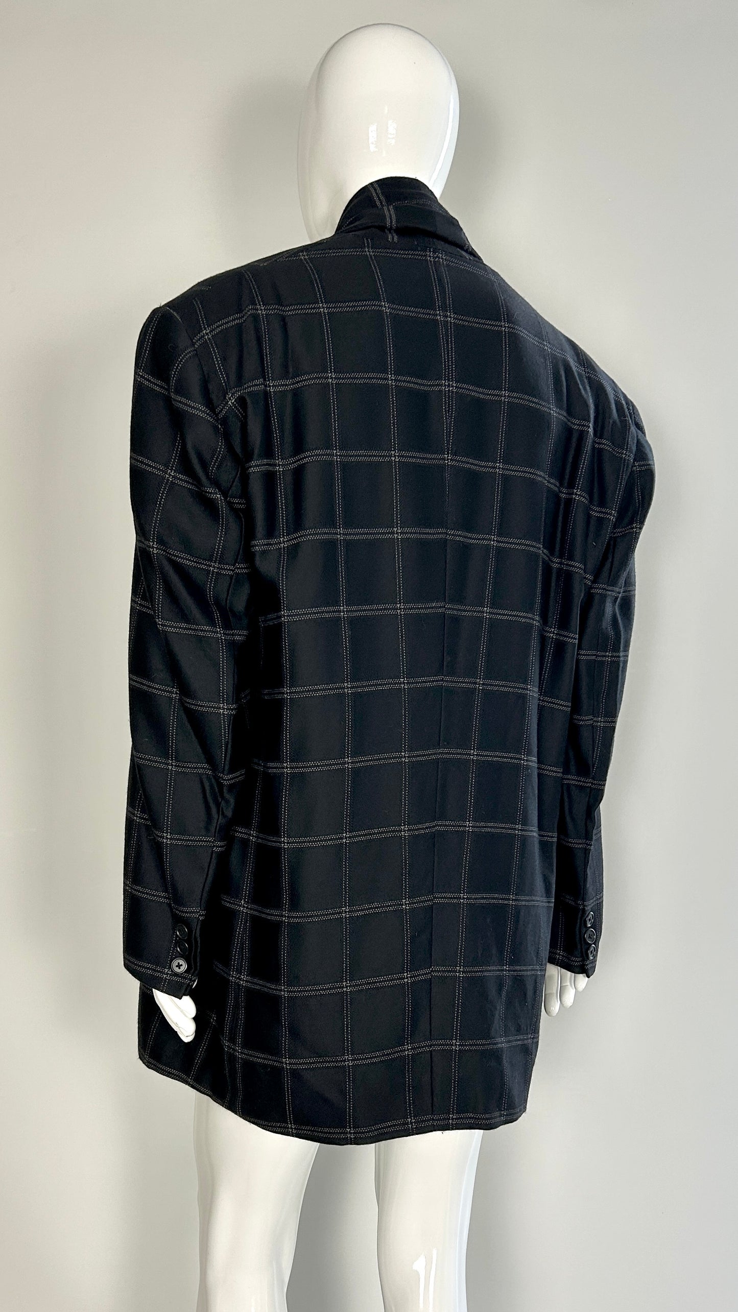 Yohji Yamamoto folded front check jacket