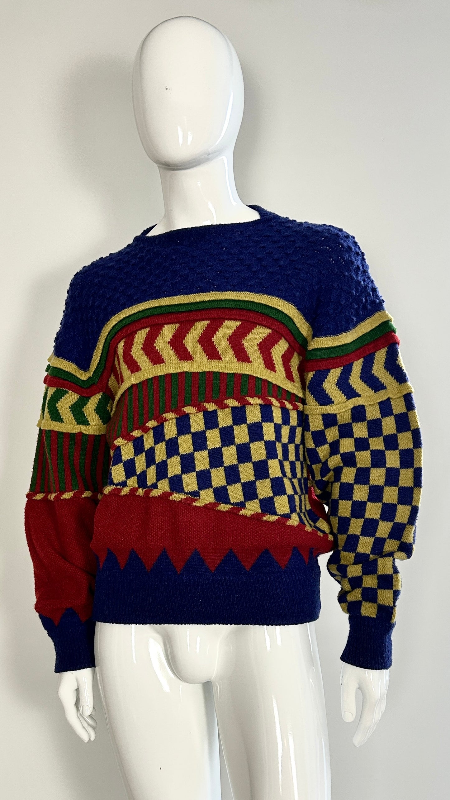 Issey Miyake A/W 1982/1983 collage knitted jumper