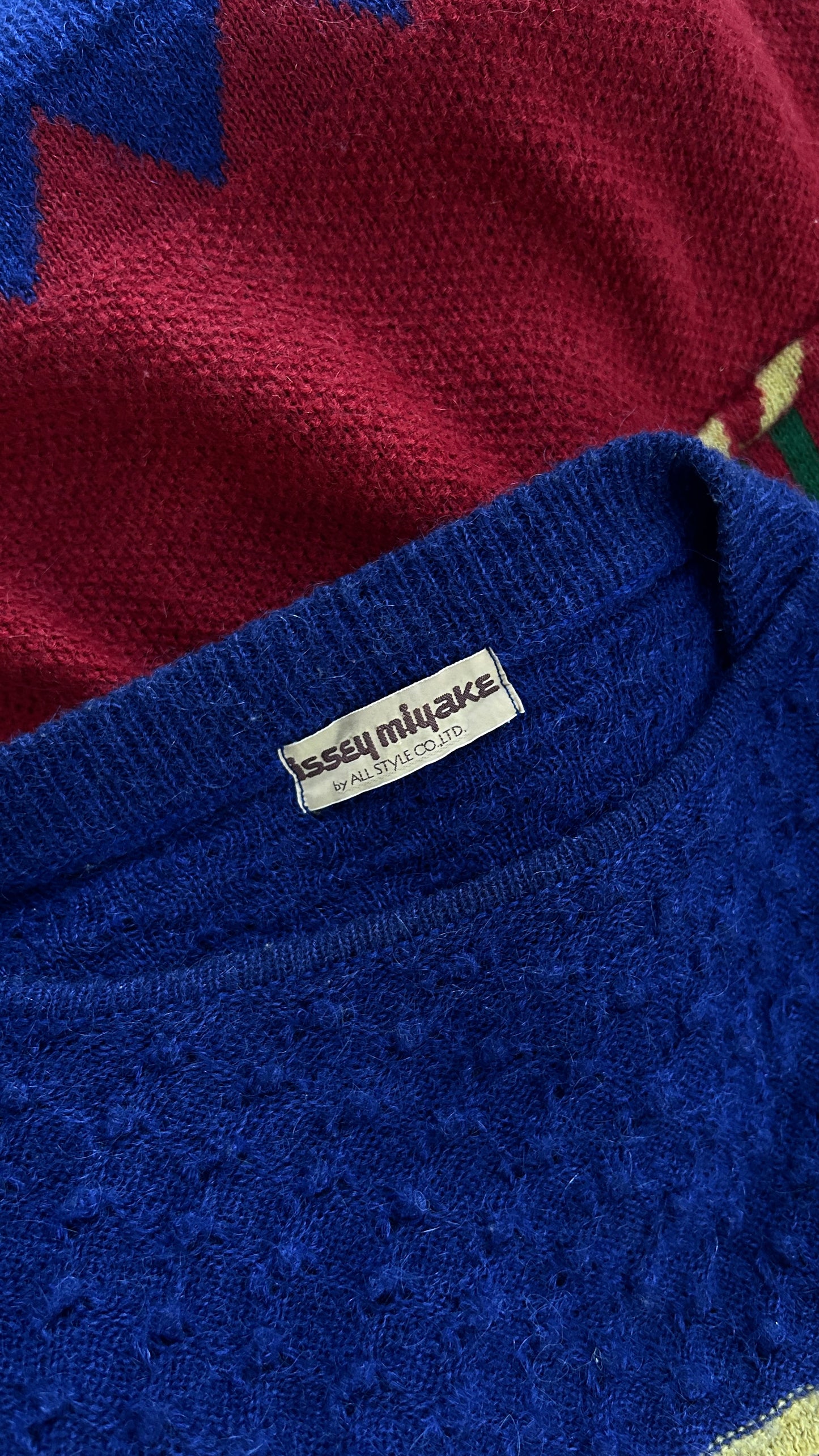 Issey Miyake A/W 1982/1983 collage knitted jumper