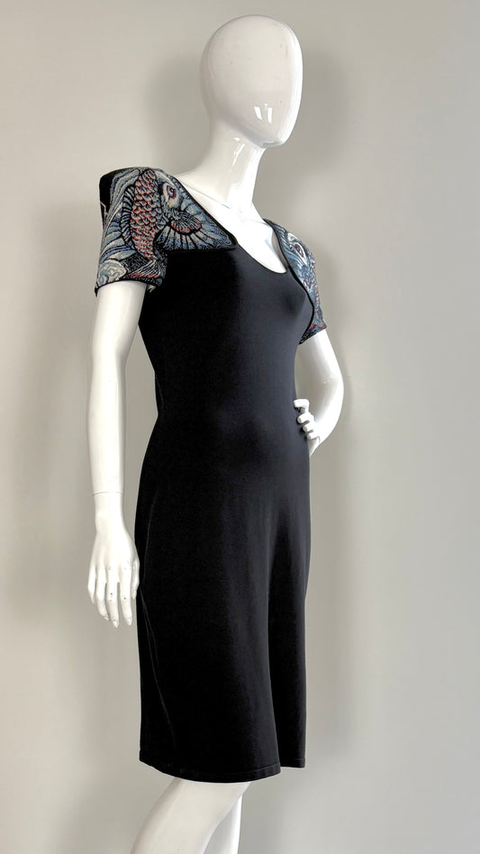 Alexander McQueen knit dress with koi fish shoulder detail