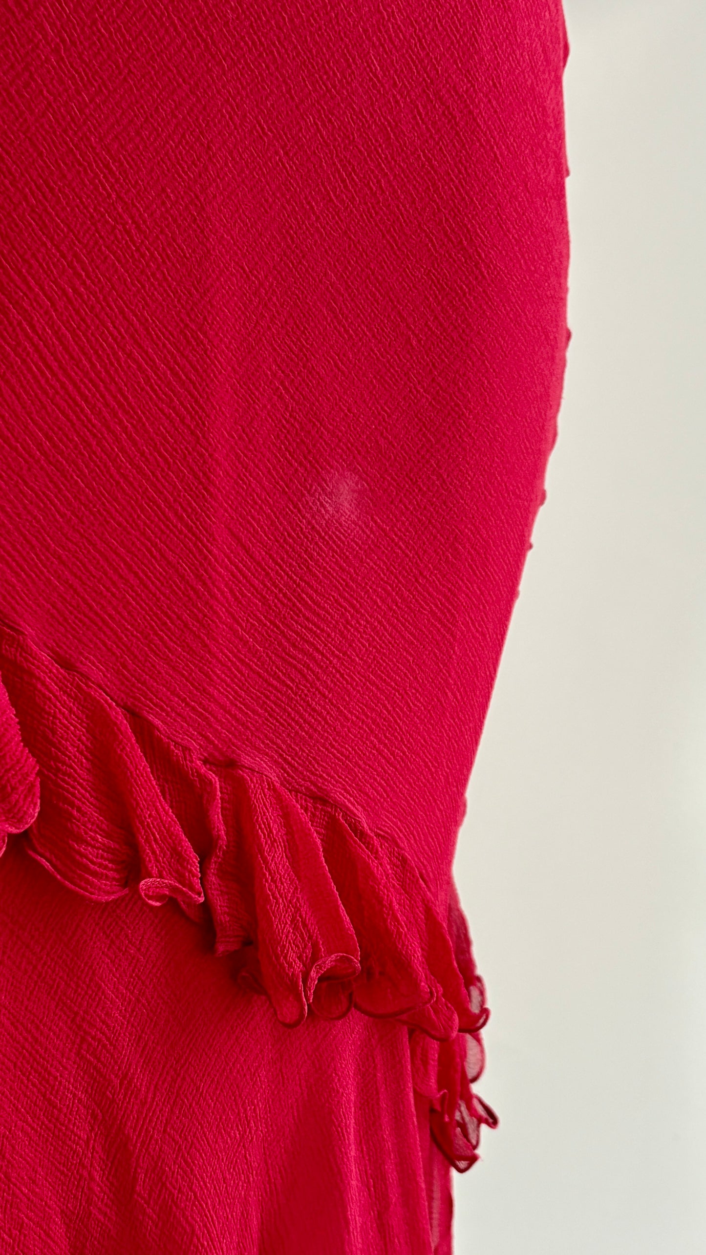 Christian Dior Red slip dress with frills