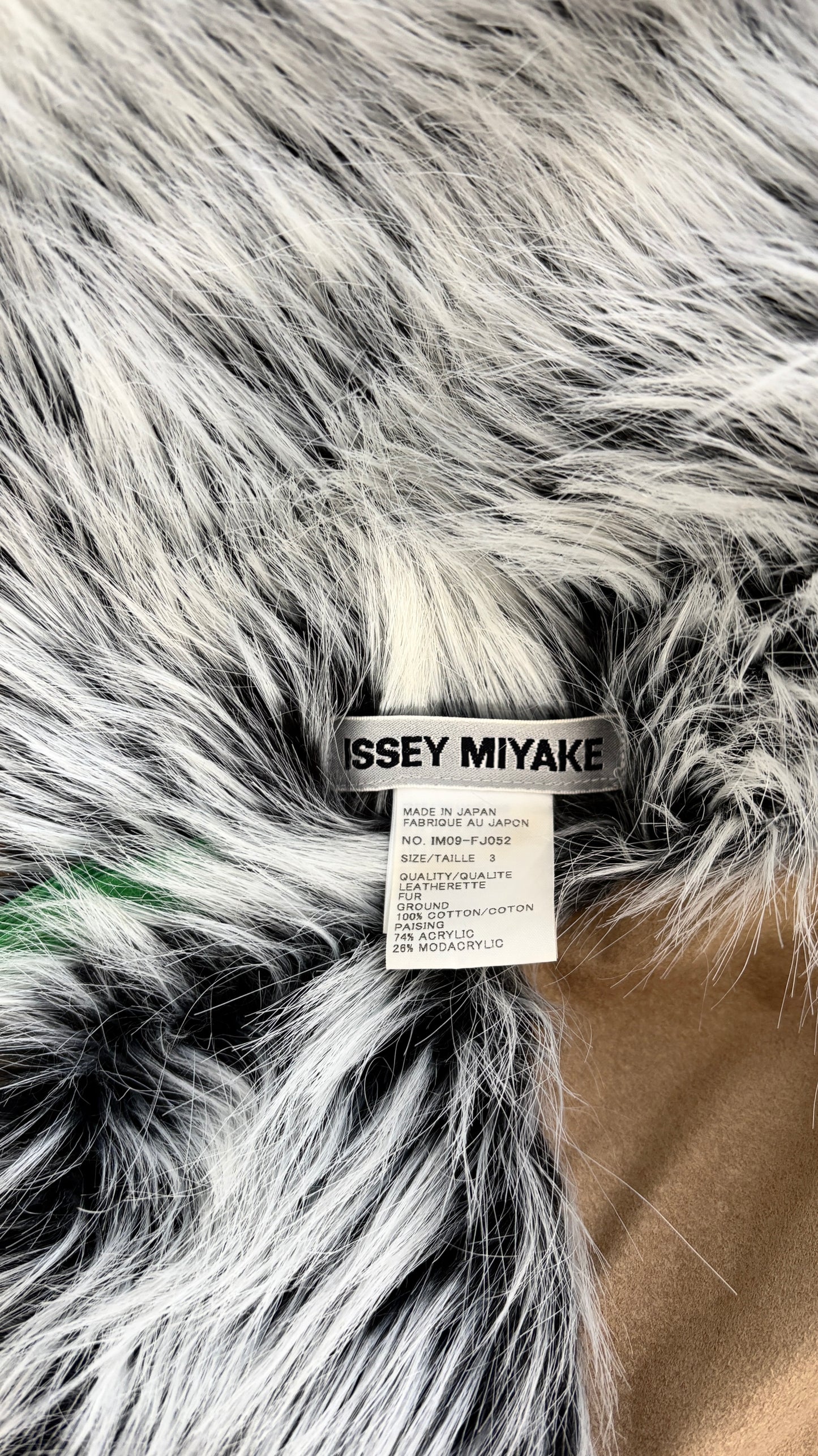 A Issey Miyake by Naoki Takizawa A/W 2001 beige suedette and faux fur wrap top