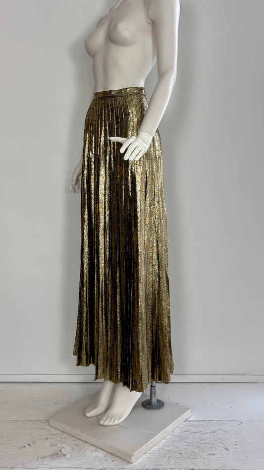 Valentino gold pleated skirt