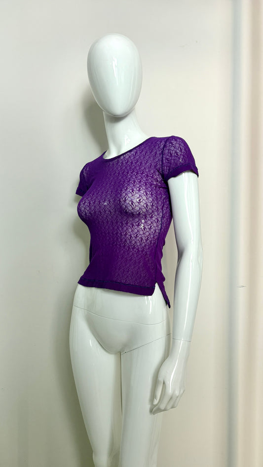 Vivienne Westwood S/S 1989 'civilizade' purple lace knit