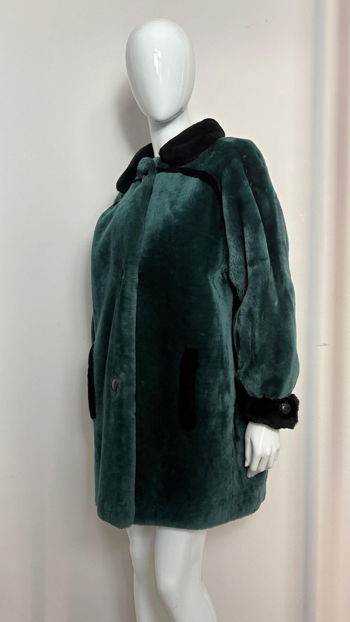 Christian Dior bottle green fur coat