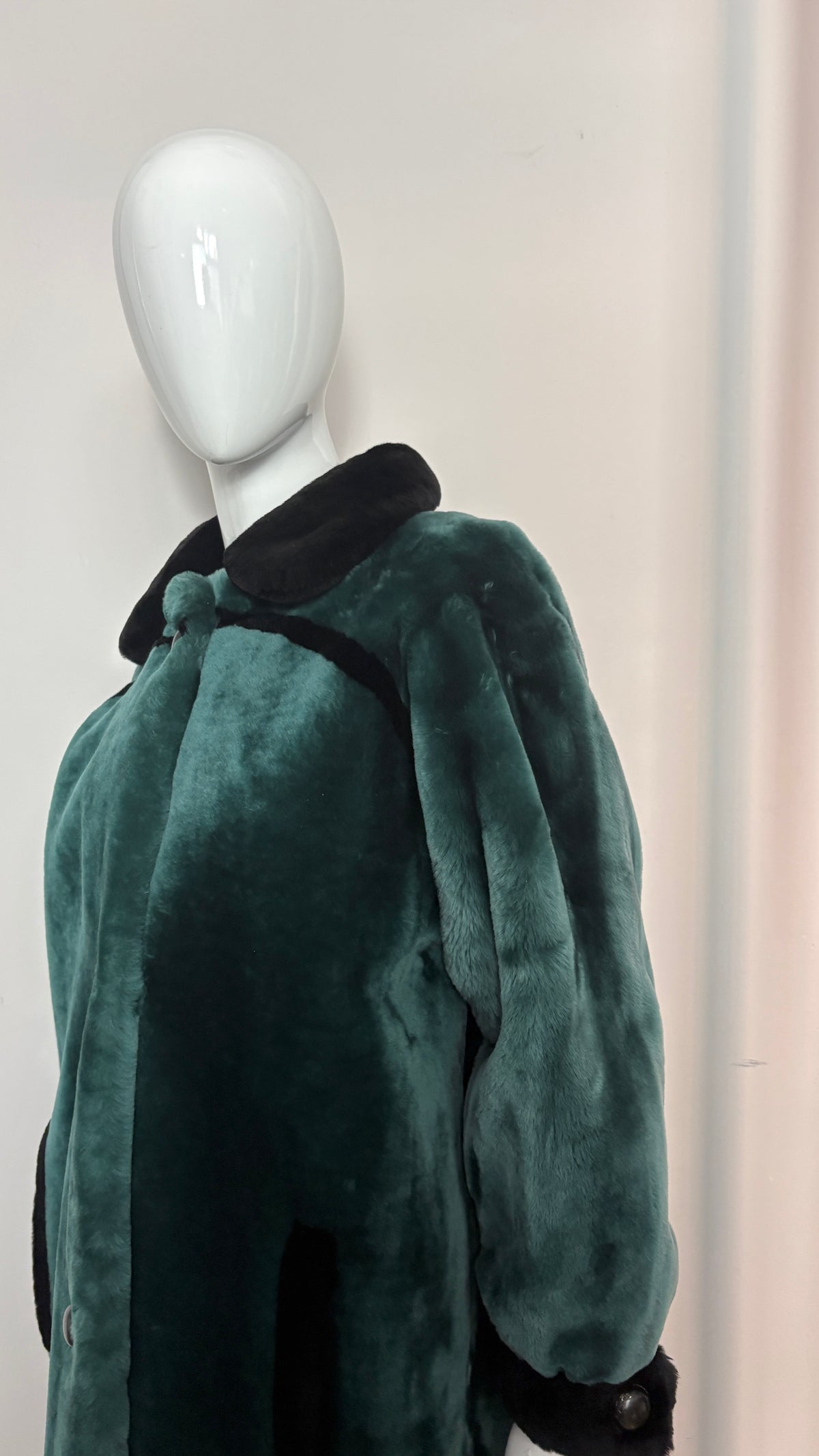 Christian Dior bottle green fur coat