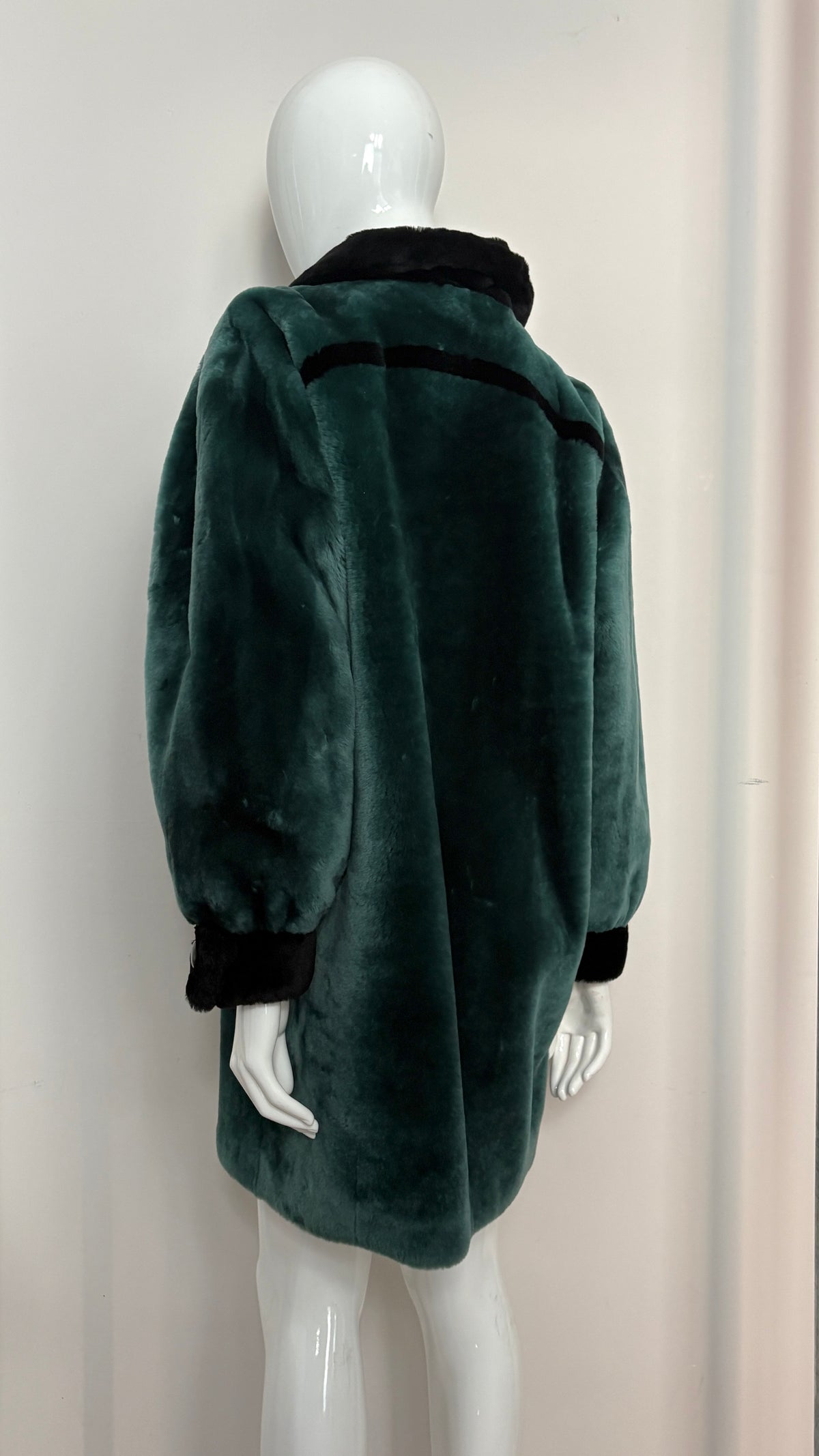 Christian Dior bottle green fur coat
