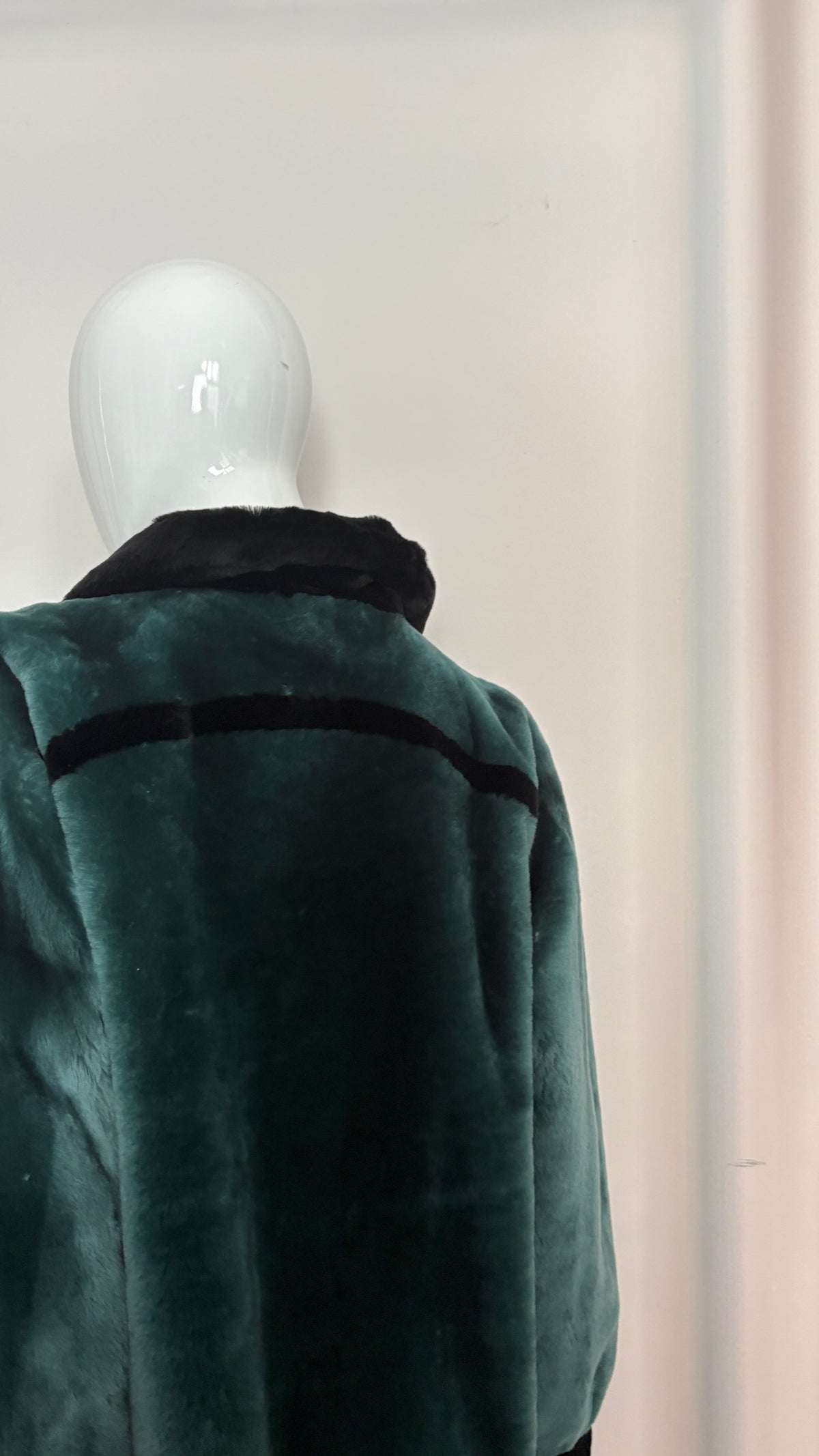 Christian Dior bottle green fur coat