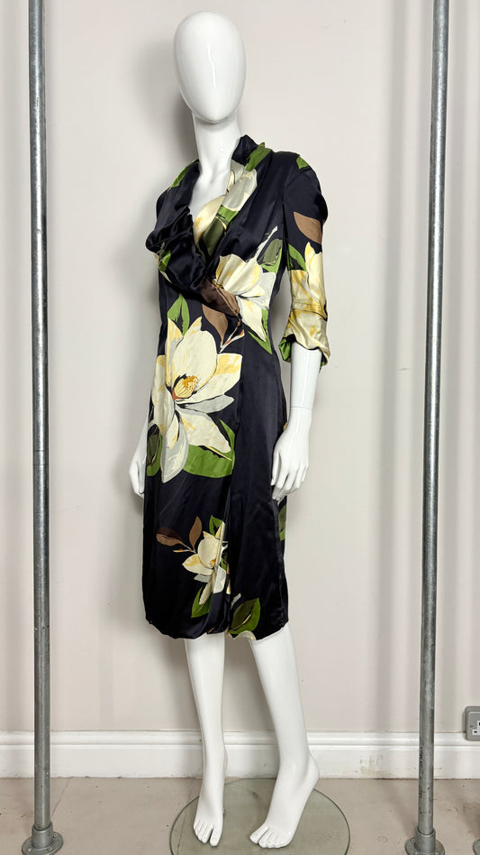 Vivienne Westwood A/W 2000 floral dress with gathered collar
