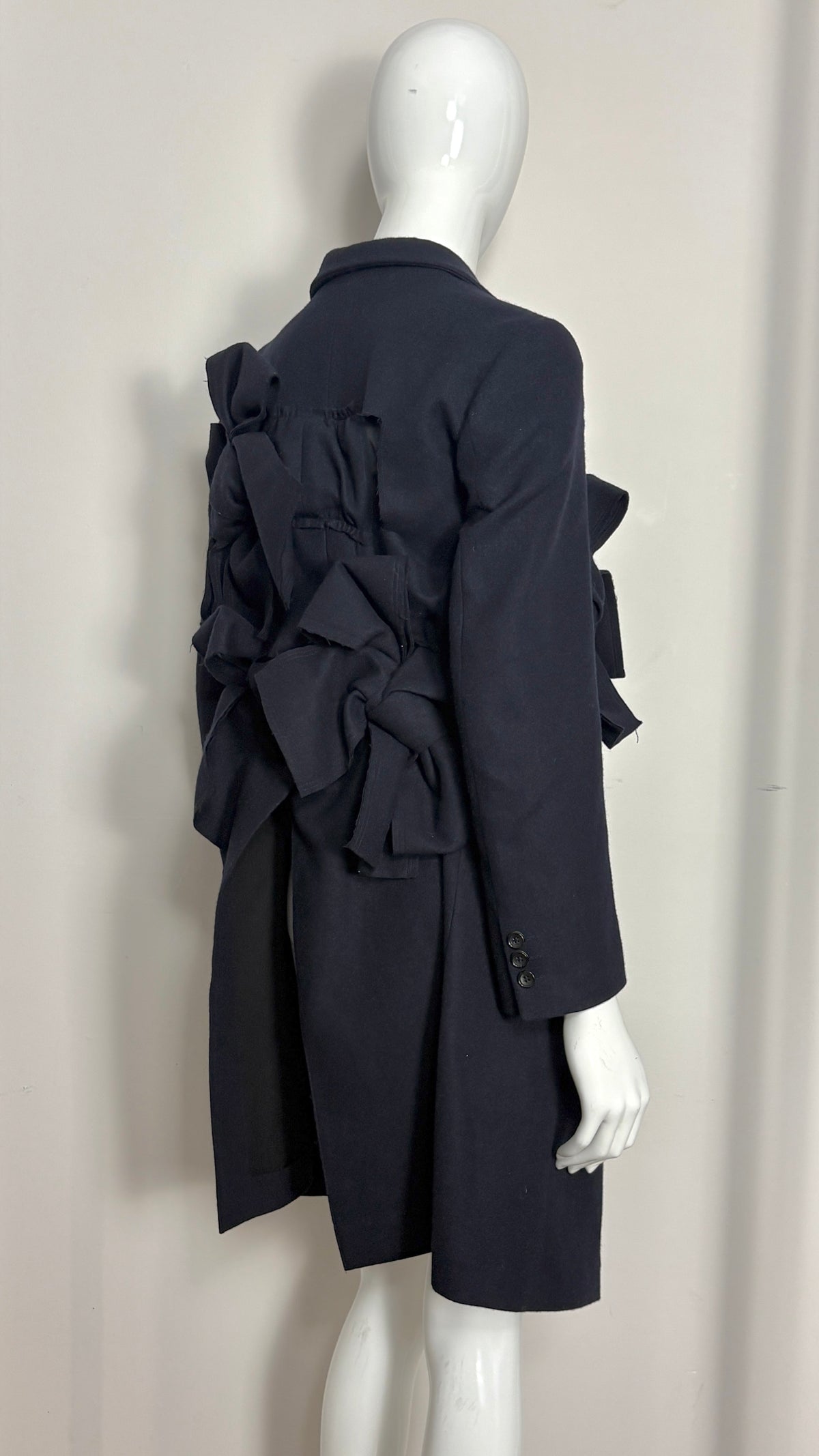 Comme des Garcons A/W 2013 raw edge integrated bow coat