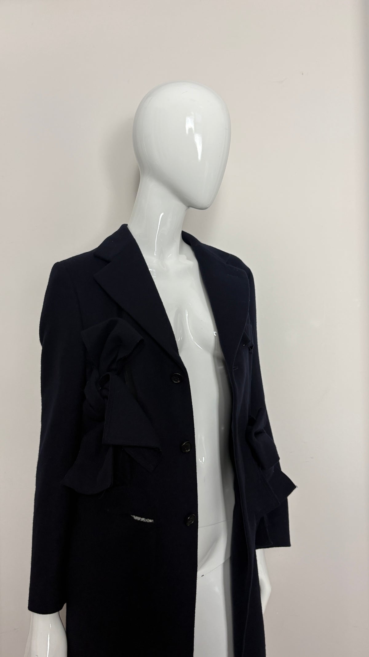 Comme des Garcons A/W 2013 raw edge integrated bow coat