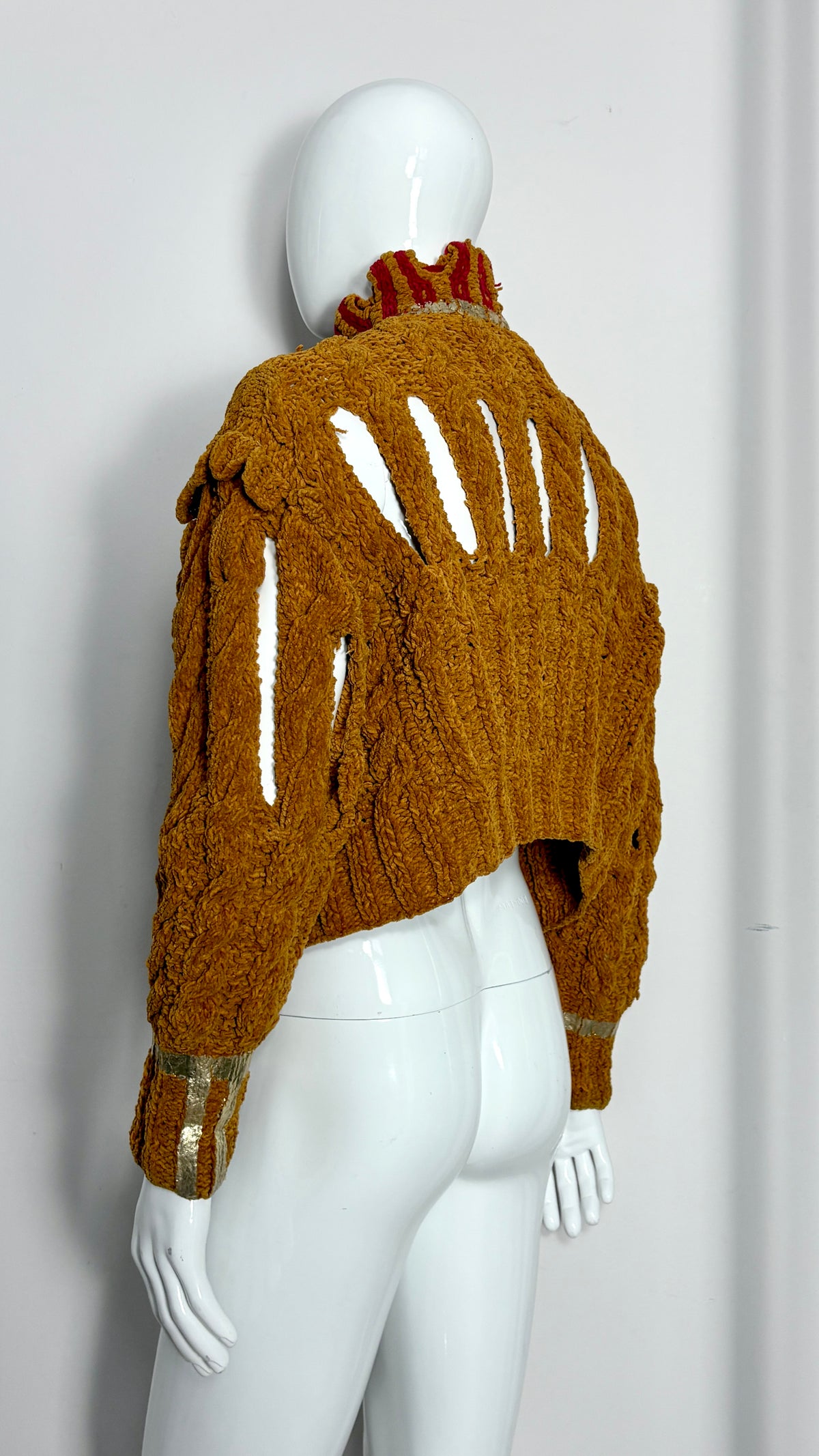 Vivienne Westwood S/S 1991 menswear cut and slash/pitti uomo chenille knitted slash jacket