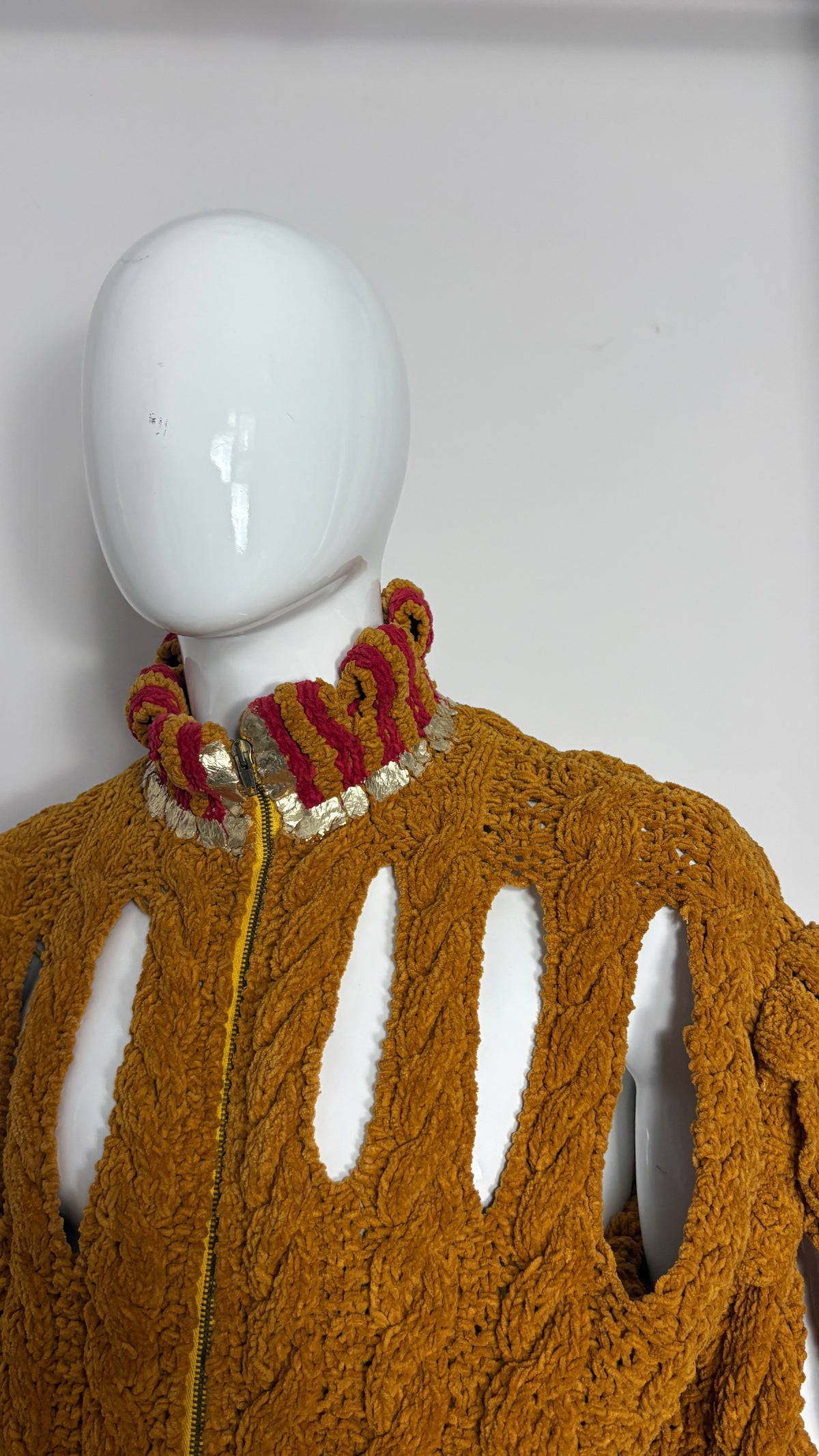 Vivienne Westwood S/S 1991 menswear cut and slash/pitti uomo chenille knitted slash jacket