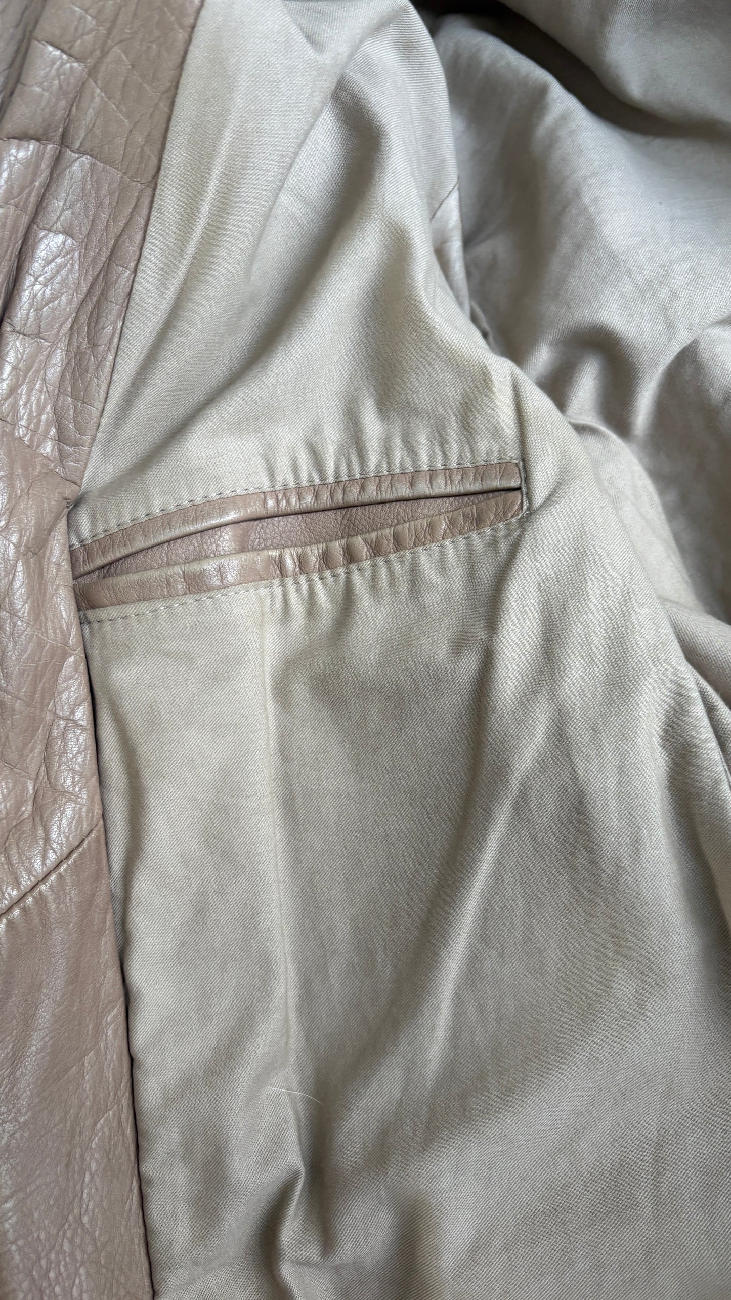 Margiela leather jacket with exaggerated pockets