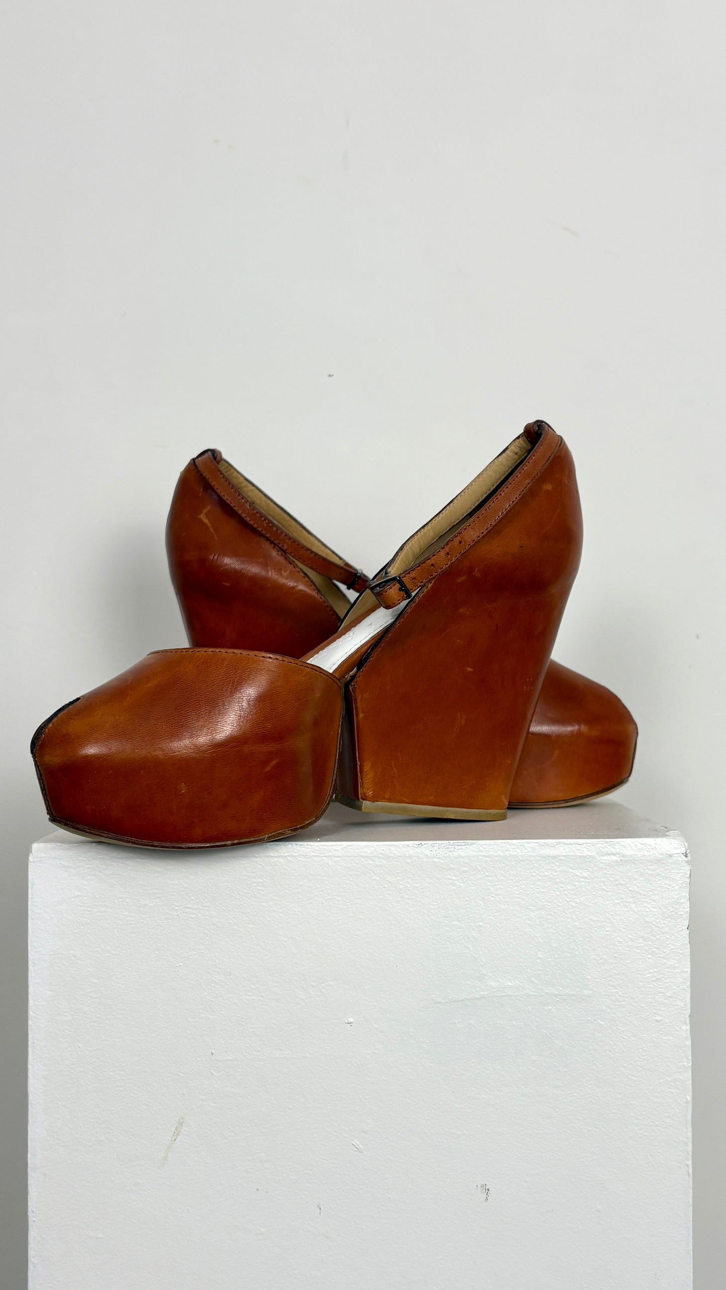 Margiela leather wedge heel - size 37