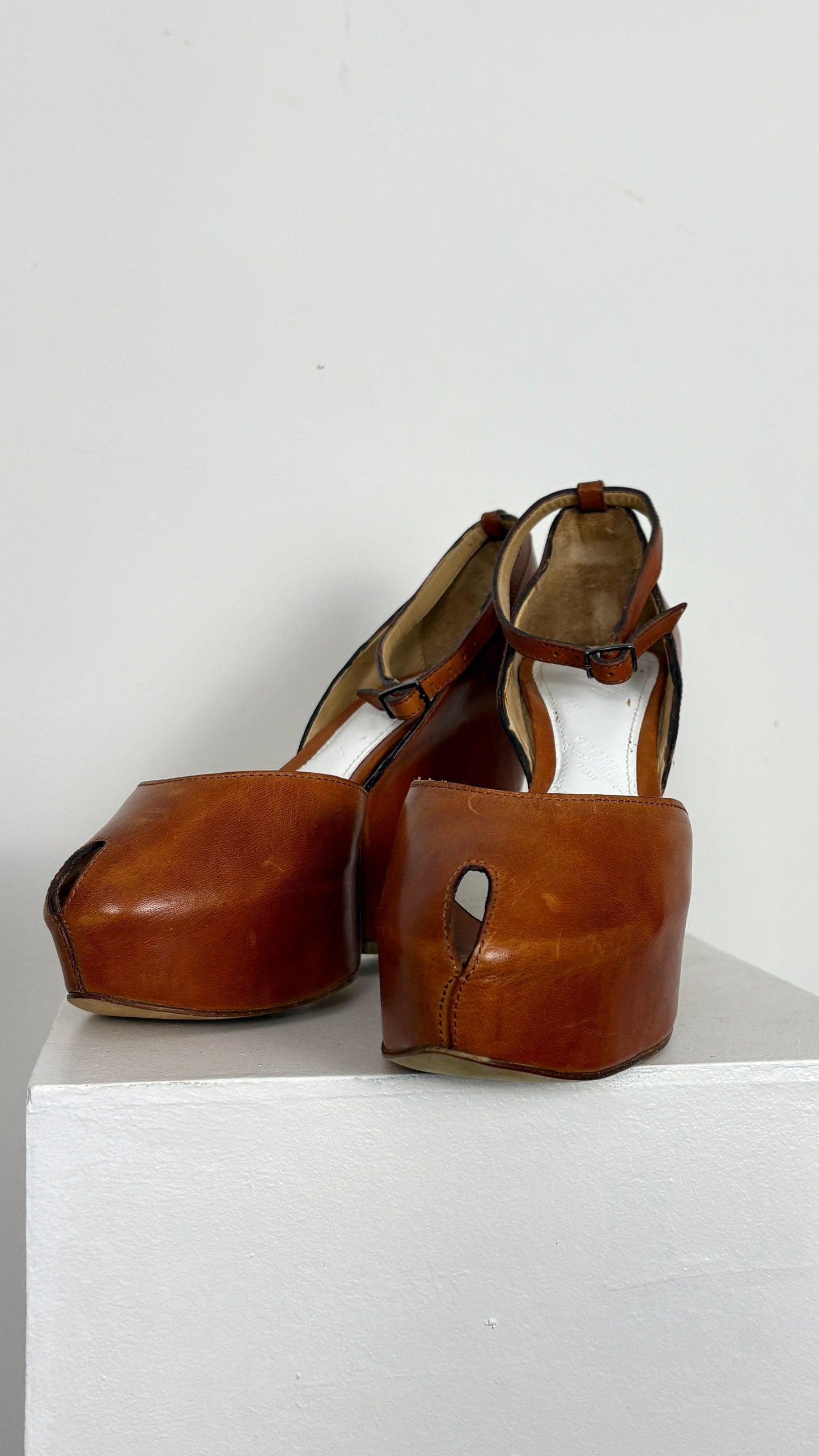 Margiela leather wedge heel - size 37