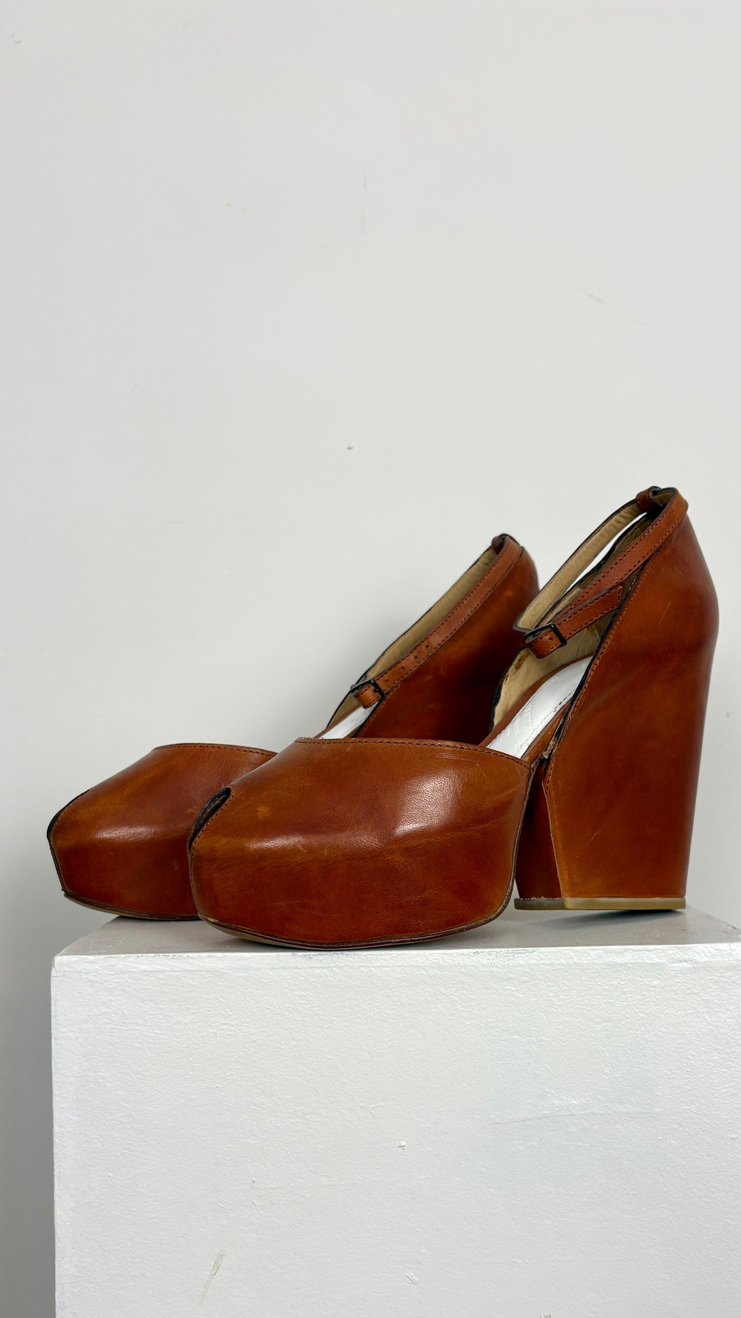 Margiela leather wedge heel - size 37