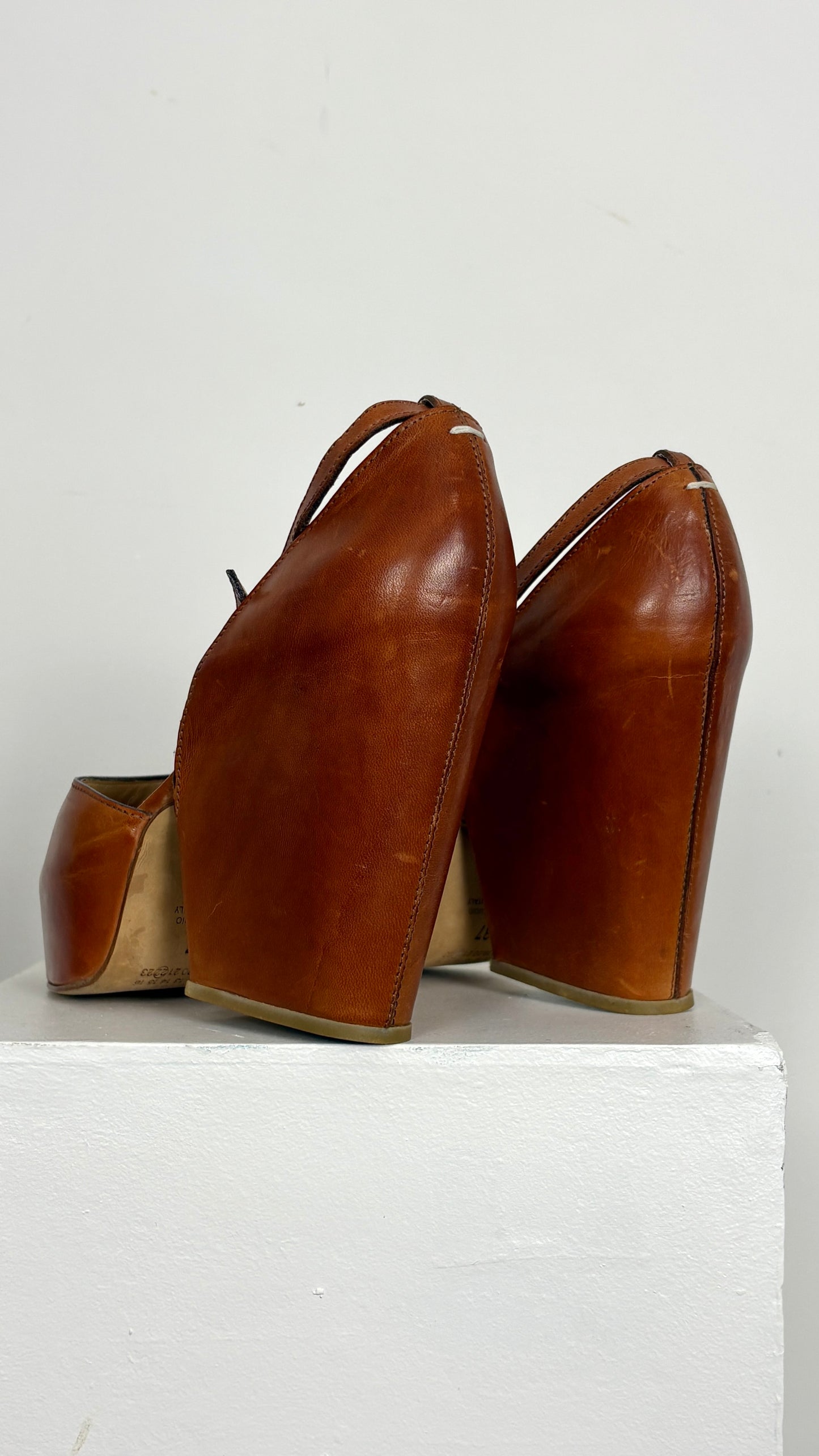 Margiela leather wedge heel - size 37