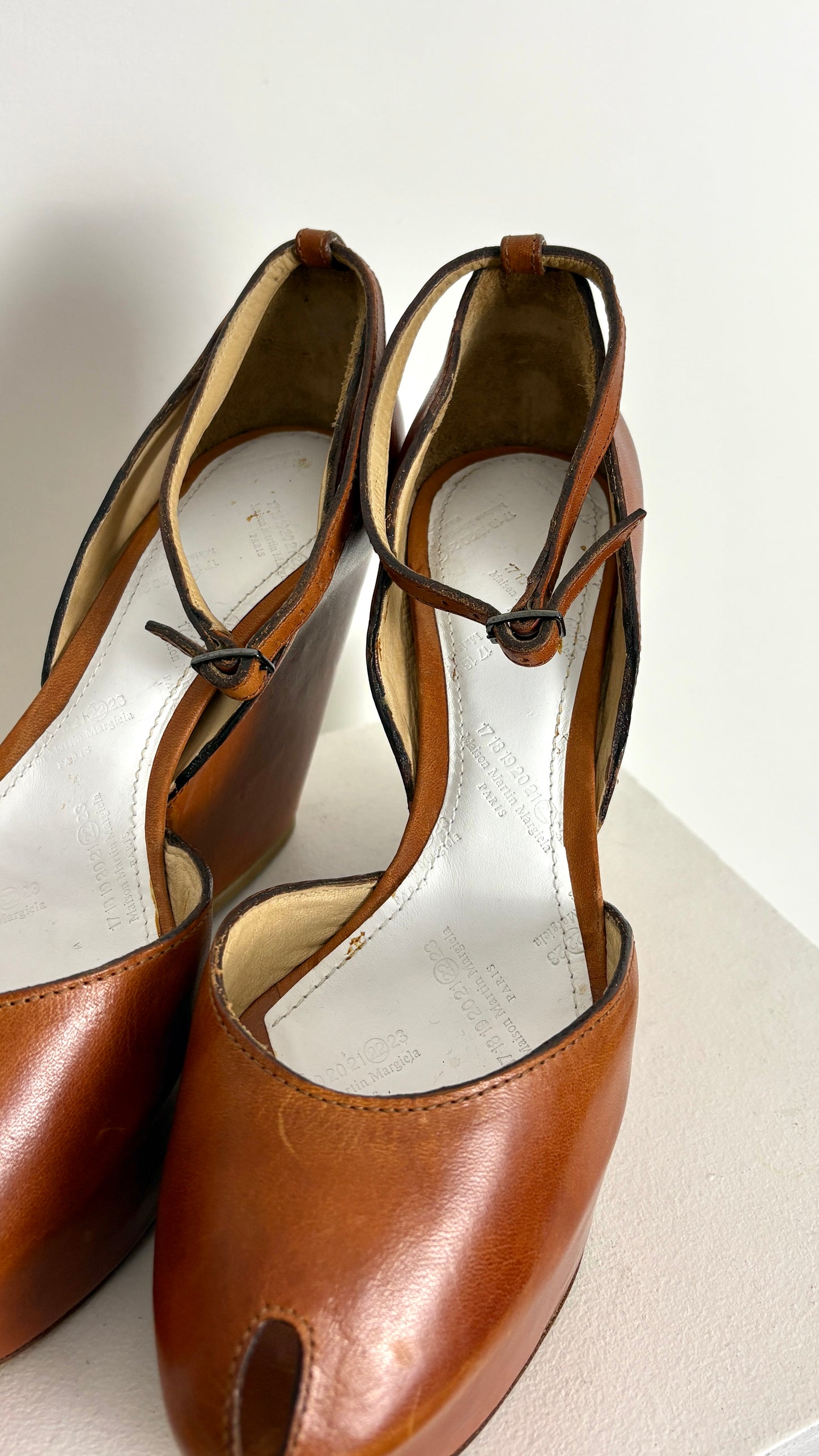 Margiela leather wedge heel - size 37