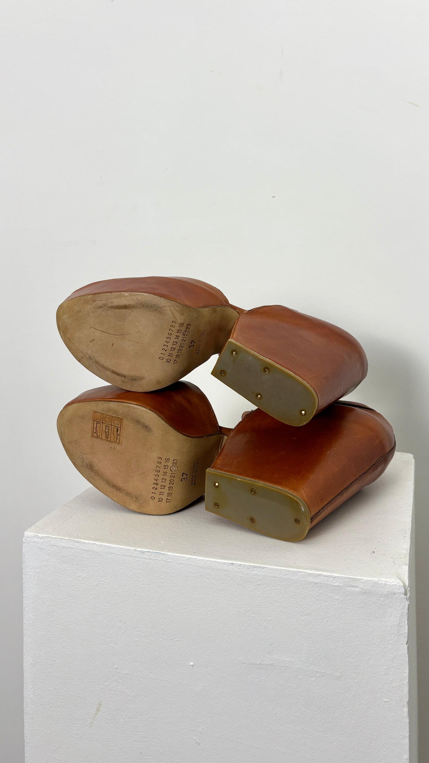 Margiela leather wedge heel - size 37