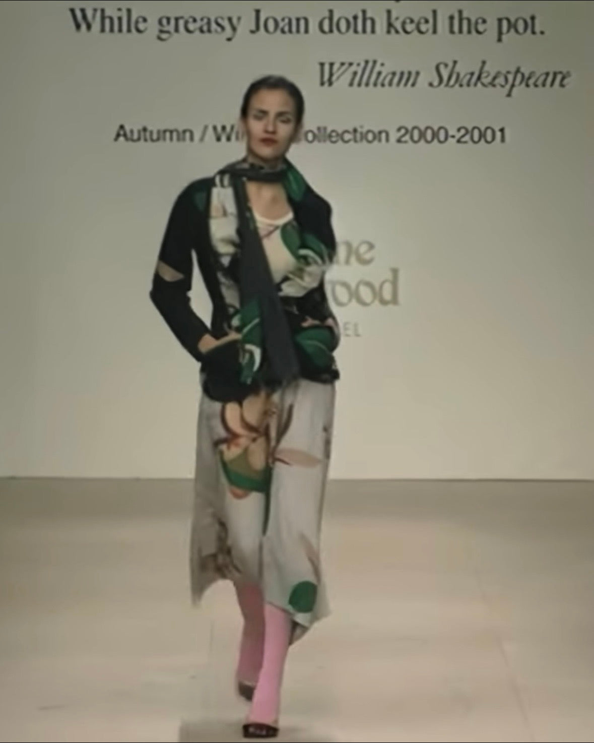 Vivienne Westwood A/W 2000 floral dress with gathered collar