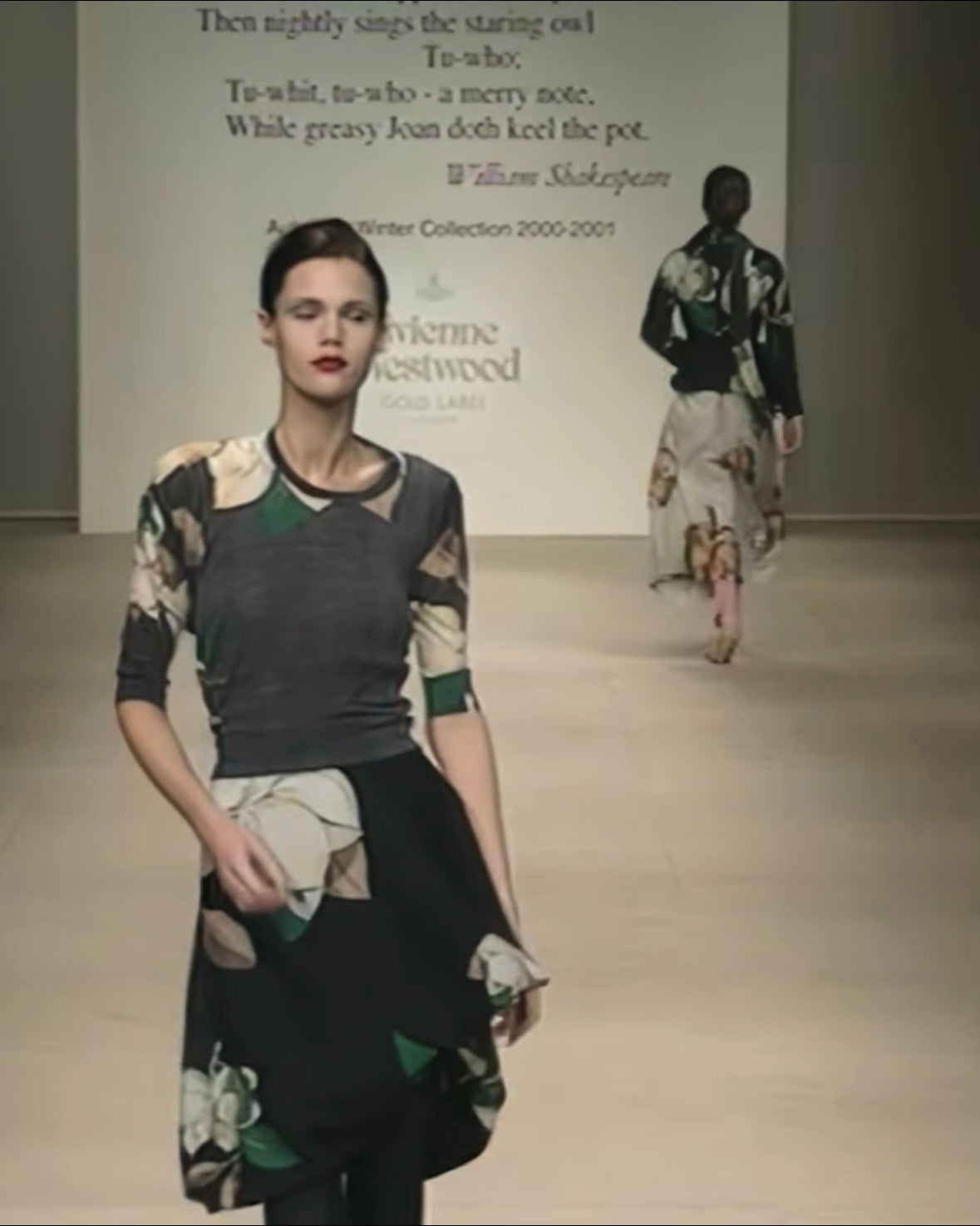 Vivienne Westwood A/W 2000 floral dress with gathered collar