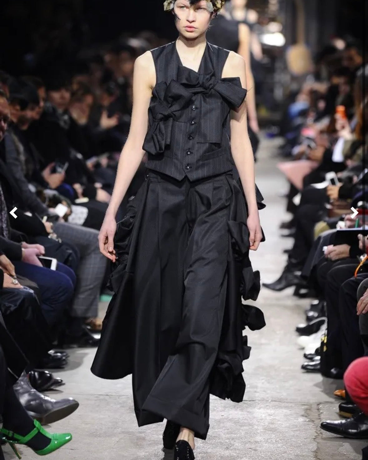 Comme des Garcons A/W 2013 raw edge integrated bow coat