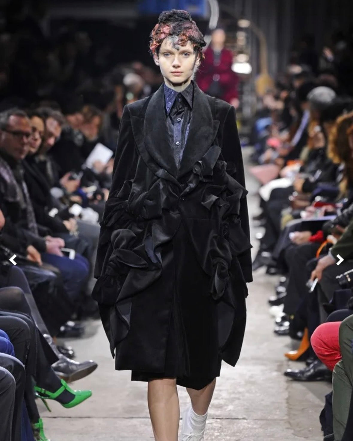 Comme des Garcons A/W 2013 raw edge integrated bow coat