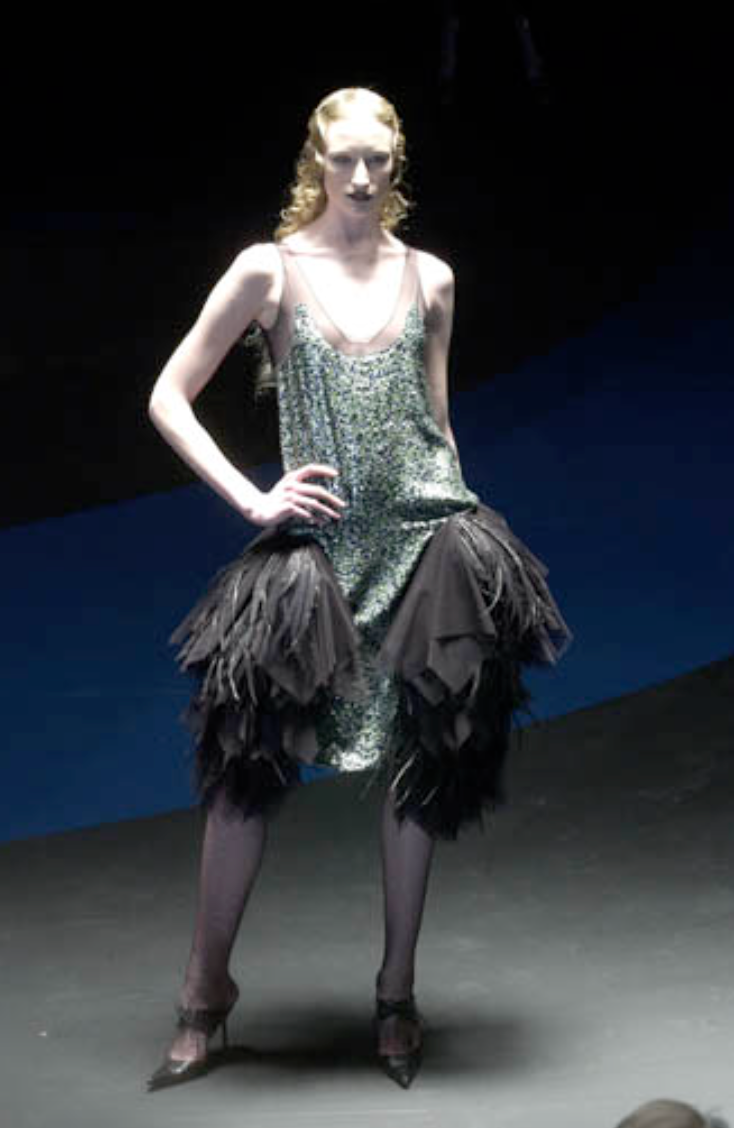 Alexander McQueen A/W 2001 dropped waist sequin gown