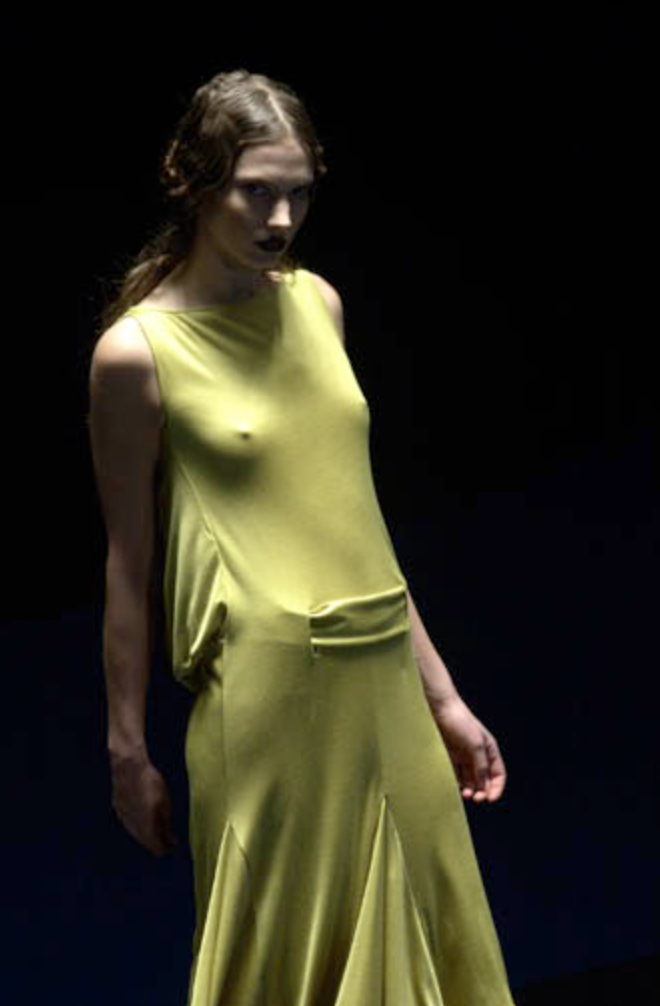 Alexander McQueen A/W 2001 dropped waist sequin gown